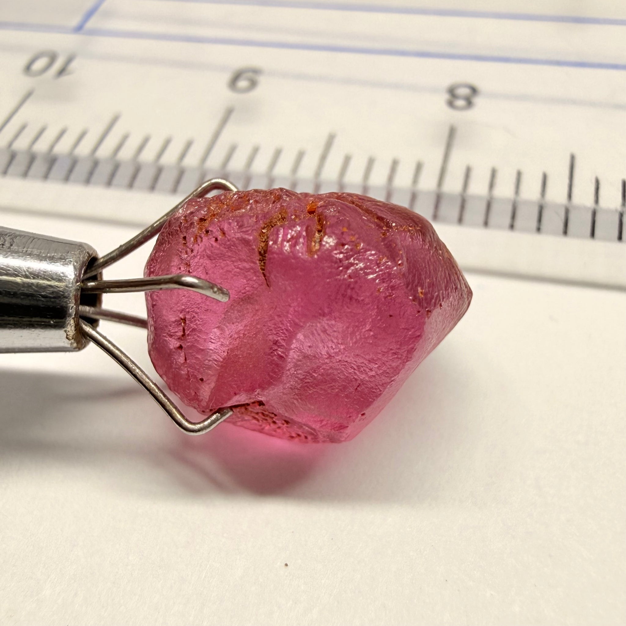 Tanga Garnet, 6.81ct, Tanzania, Untreated Unheated, looks like a broken heart, I would recommend setting it as is, slightly included, going cheap