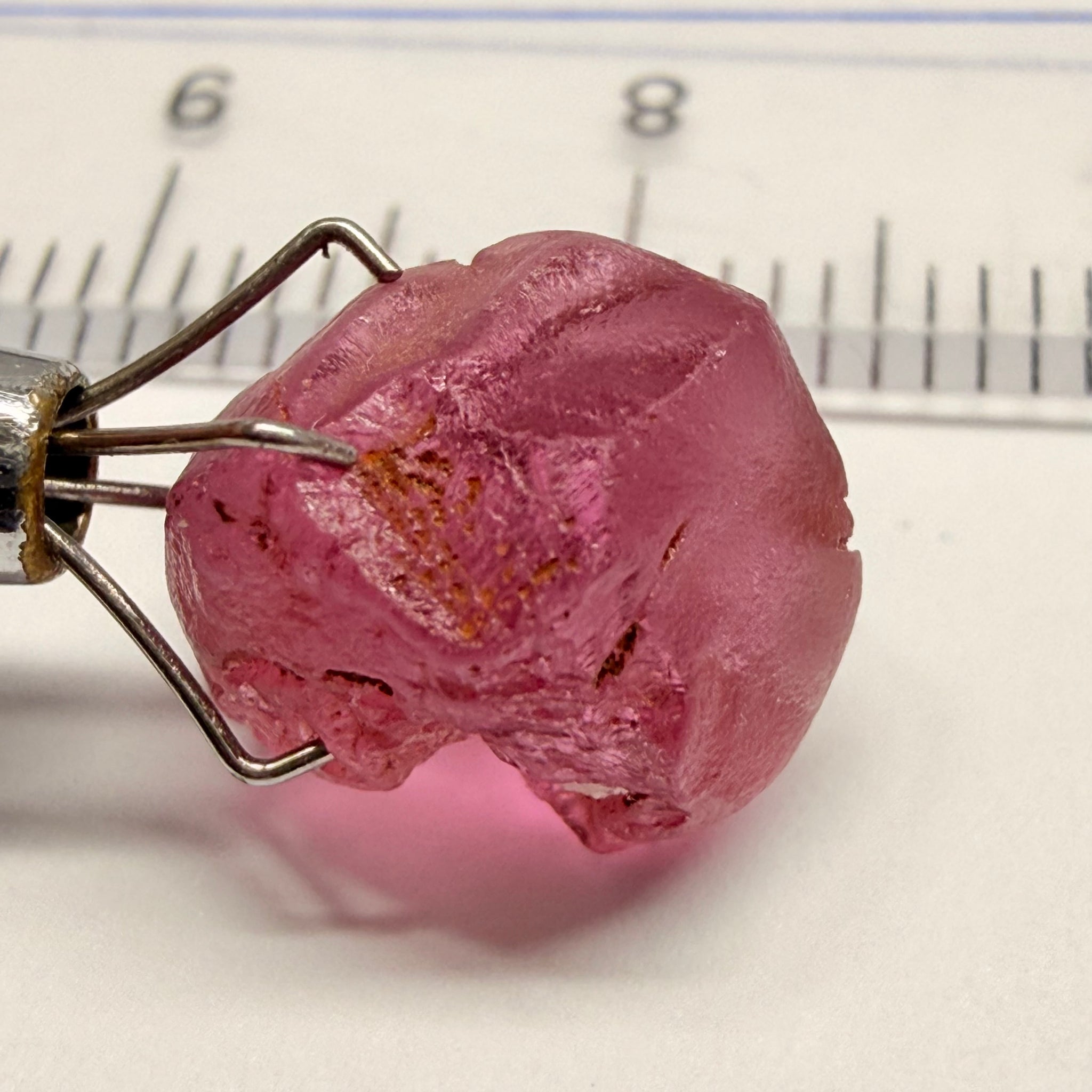 Tanga Garnet, 6.81ct, Tanzania, Untreated Unheated, looks like a broken heart, I would recommend setting it as is, slightly included, going cheap