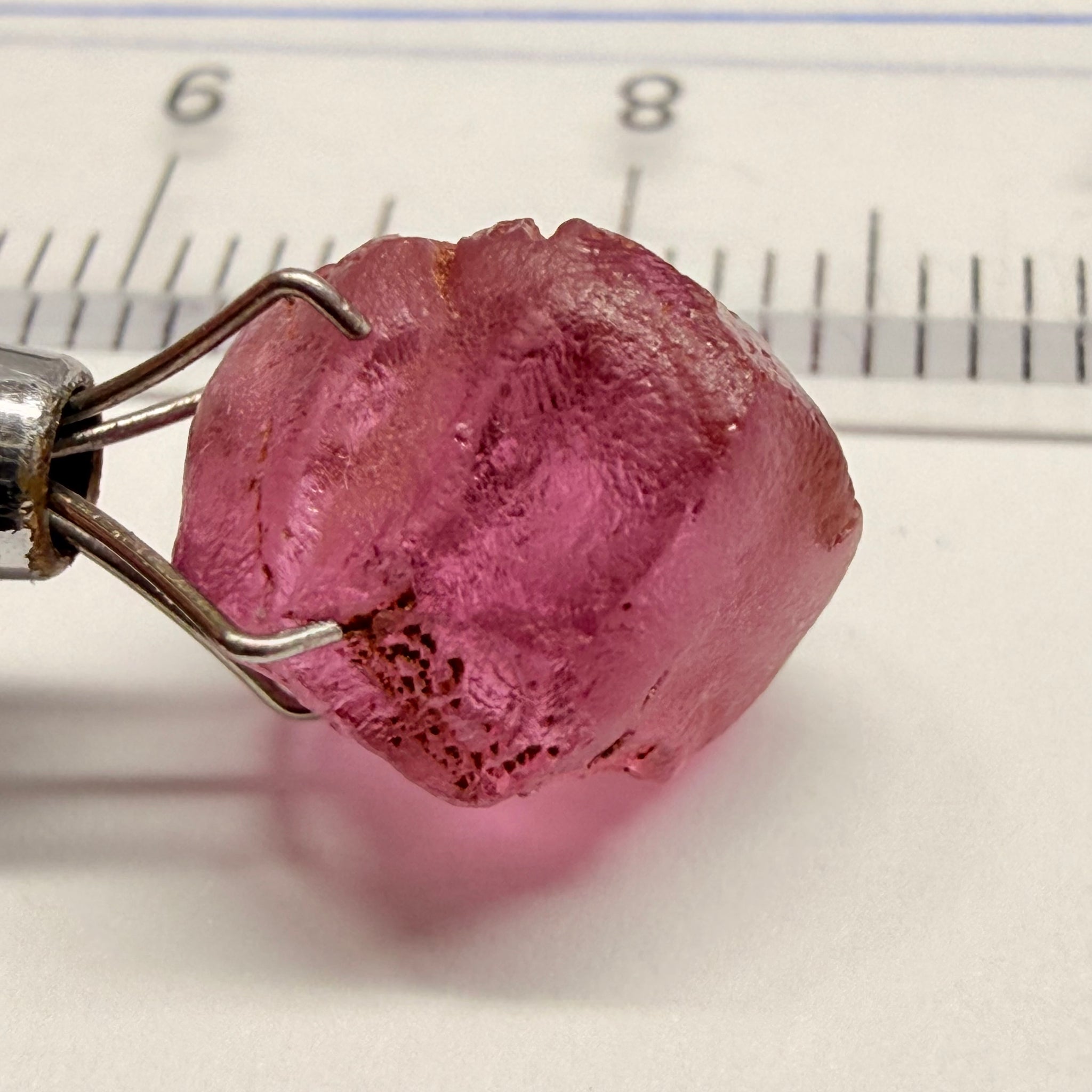 Tanga Garnet, 6.81ct, Tanzania, Untreated Unheated, looks like a broken heart, I would recommend setting it as is, slightly included, going cheap