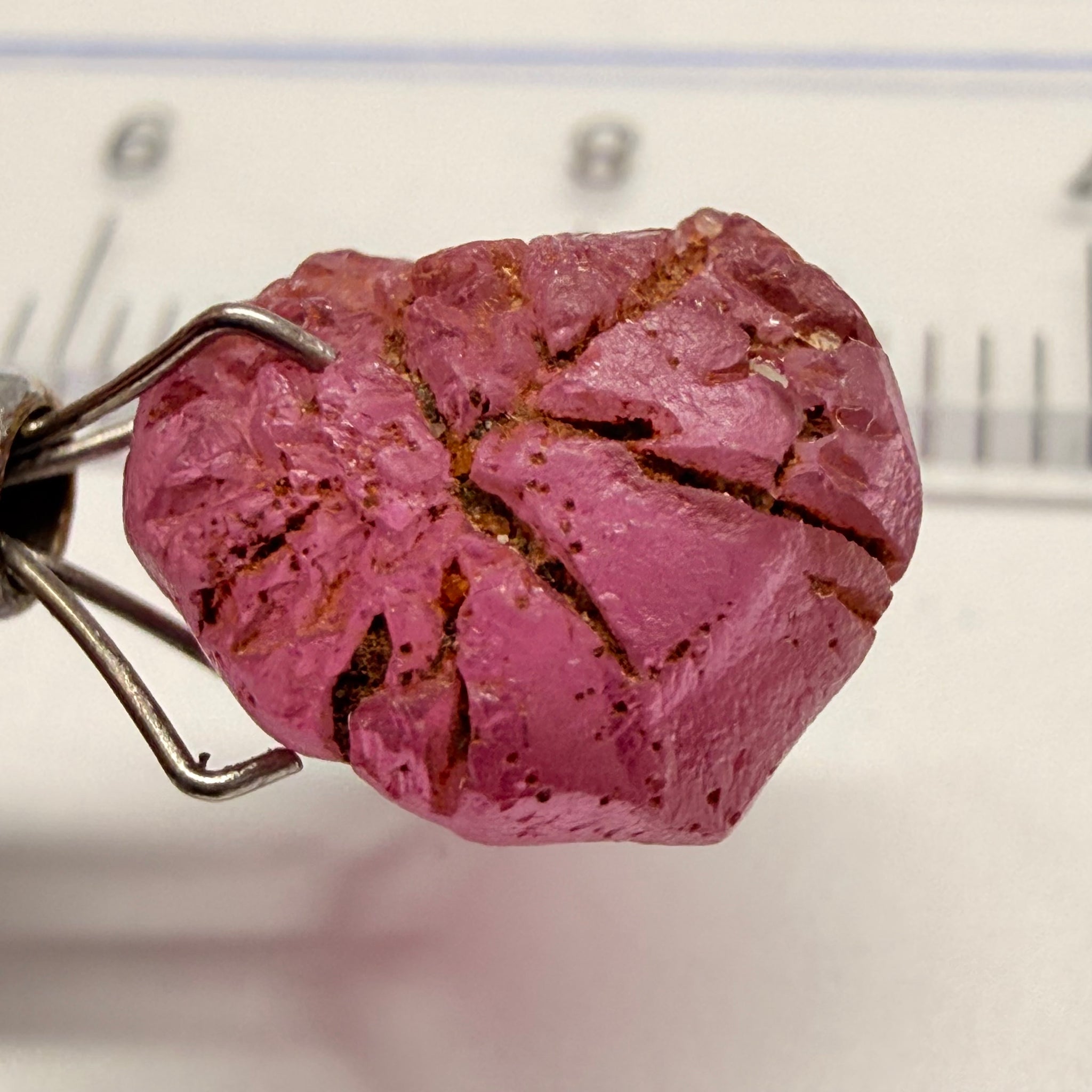 Tanga Garnet, 6.81ct, Tanzania, Untreated Unheated, looks like a broken heart, I would recommend setting it as is, slightly included, going cheap