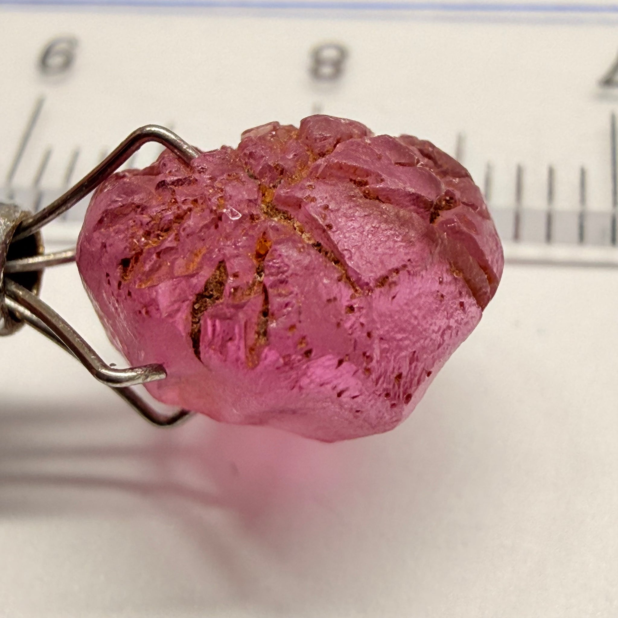 Tanga Garnet, 6.81ct, Tanzania, Untreated Unheated, looks like a broken heart, I would recommend setting it as is, slightly included, going cheap