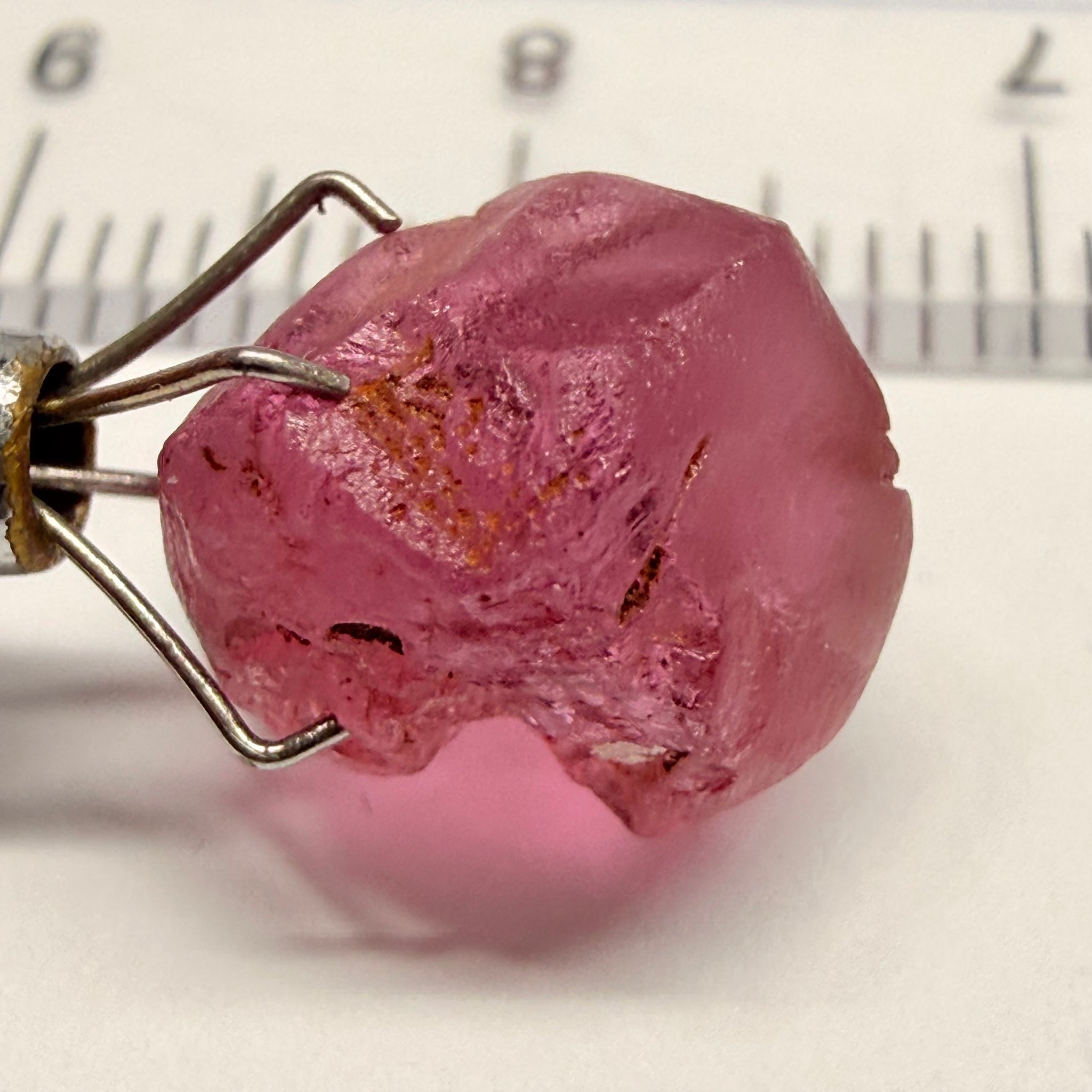 Tanga Garnet, 6.81ct, Tanzania, Untreated Unheated, looks like a broken heart, I would recommend setting it as is, slightly included, going cheap