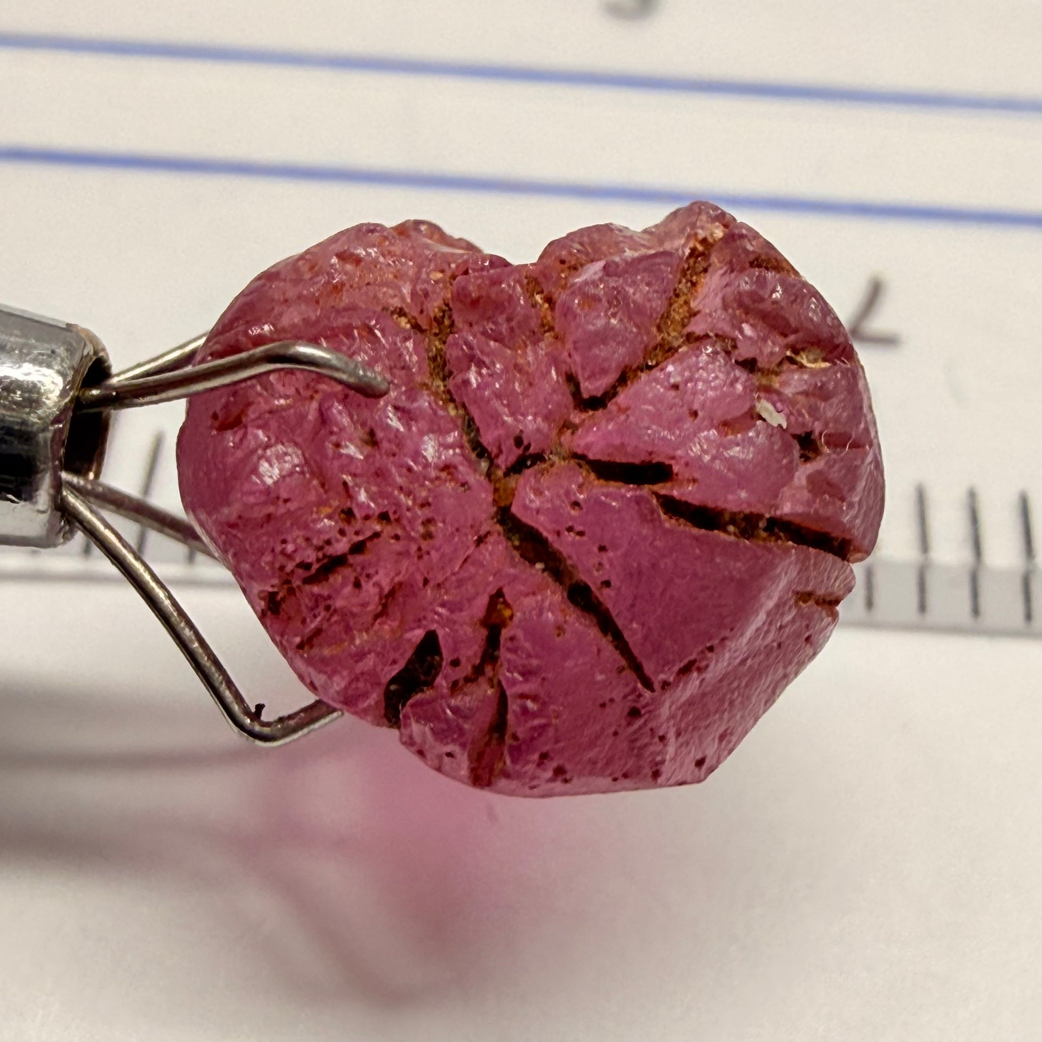 Tanga Garnet, 6.81ct, Tanzania, Untreated Unheated, looks like a broken heart, I would recommend setting it as is, slightly included, going cheap