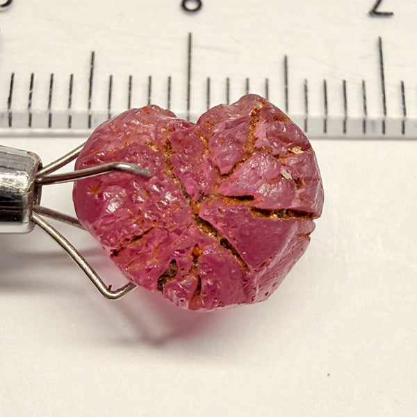 Tanga Garnet, 6.81ct, Tanzania, Untreated Unheated, looks like a broken heart, I would recommend setting it as is, slightly included, going cheap