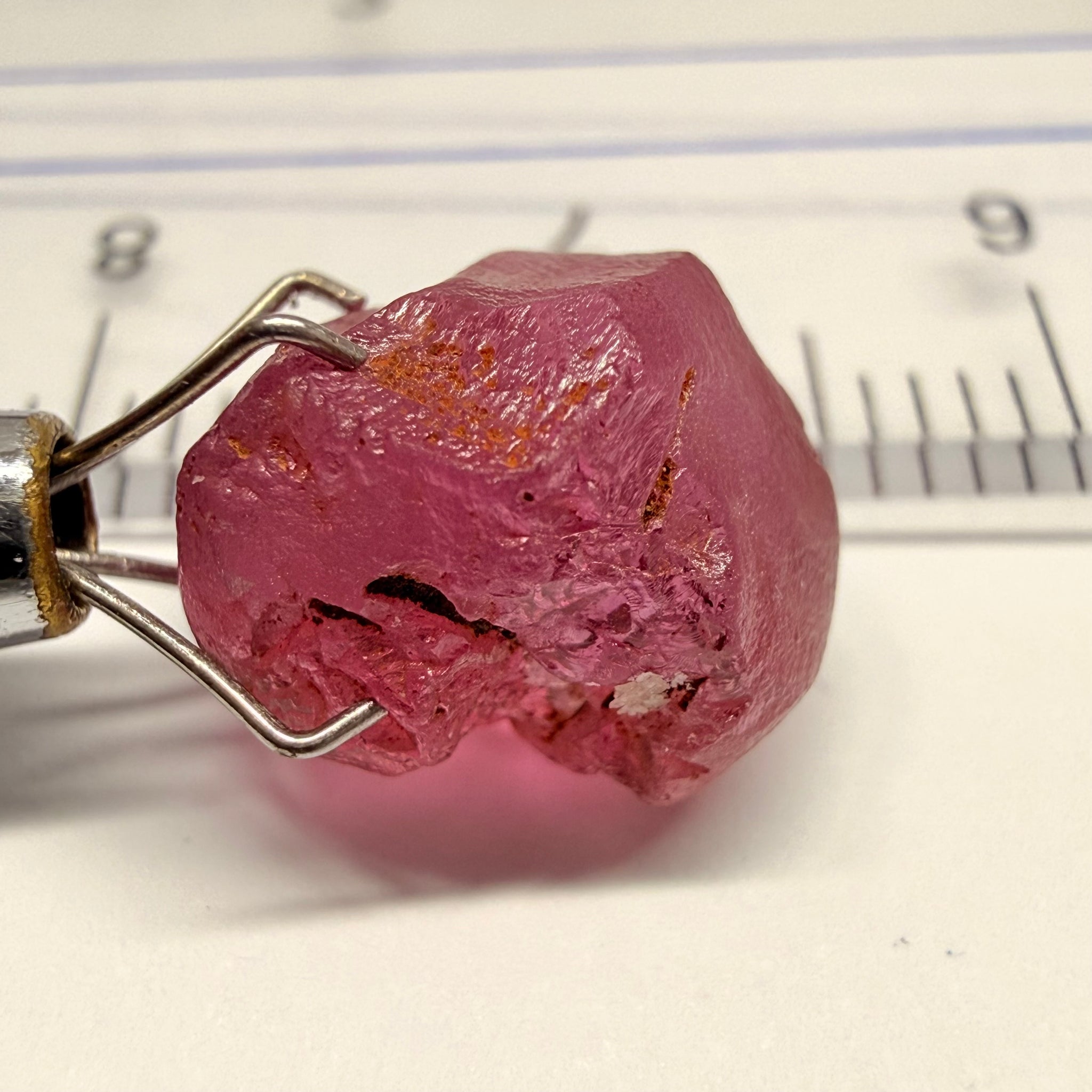 Tanga Garnet, 6.81ct, Tanzania, Untreated Unheated, looks like a broken heart, I would recommend setting it as is, slightly included, going cheap