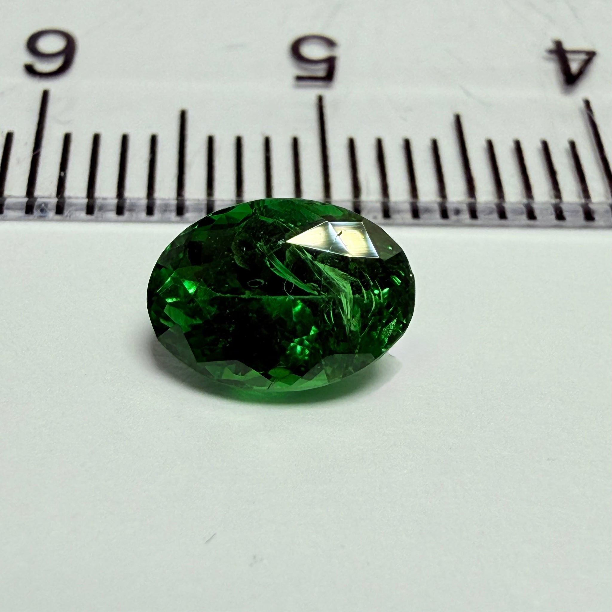 Tsavorite Garnet, 1.27ct, Tanzania, Untreated Unheated, slightly included
