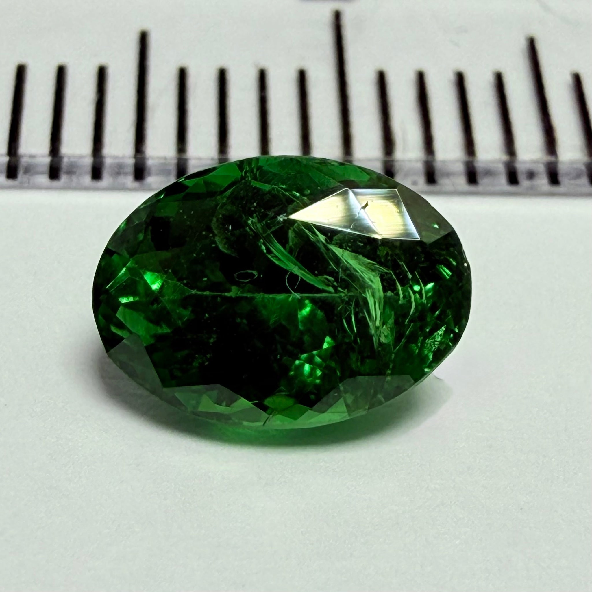 Tsavorite Garnet, 1.27ct, Tanzania, Untreated Unheated, slightly included