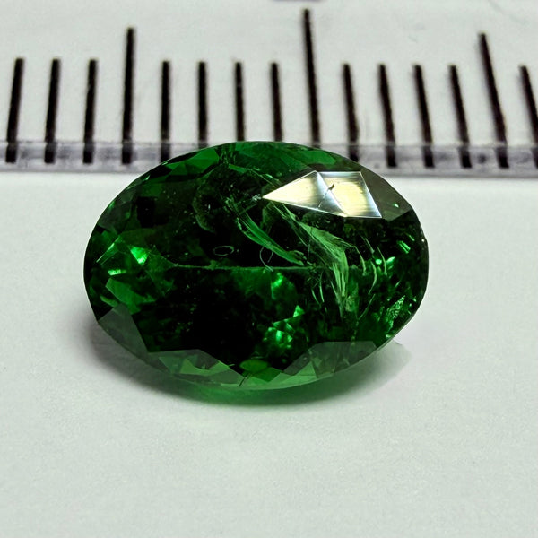 Tsavorite Garnet, 1.27ct, Tanzania, Untreated Unheated, slightly included