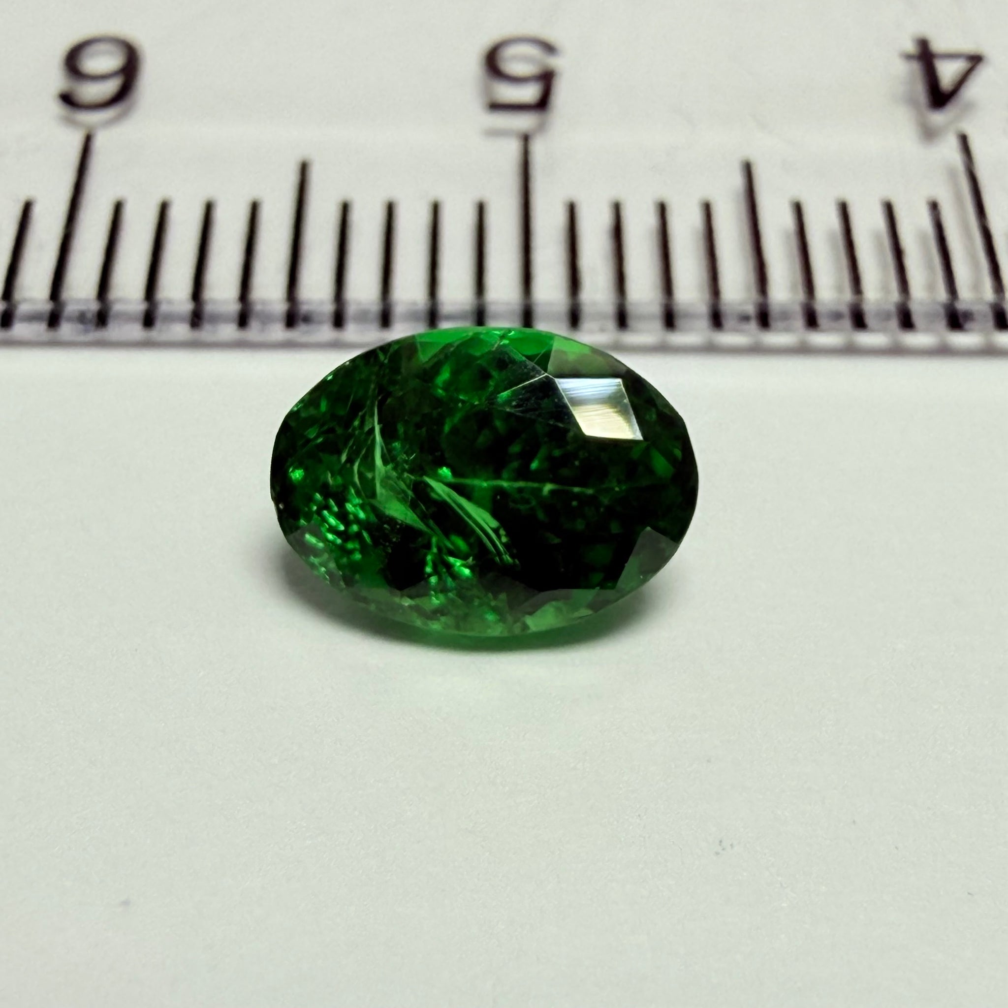 Tsavorite Garnet, 1.27ct, Tanzania, Untreated Unheated, slightly included