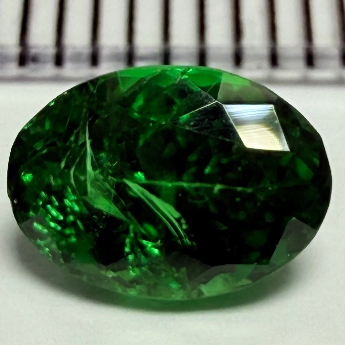 Tsavorite Garnet, 1.27ct, Tanzania, Untreated Unheated, slightly included
