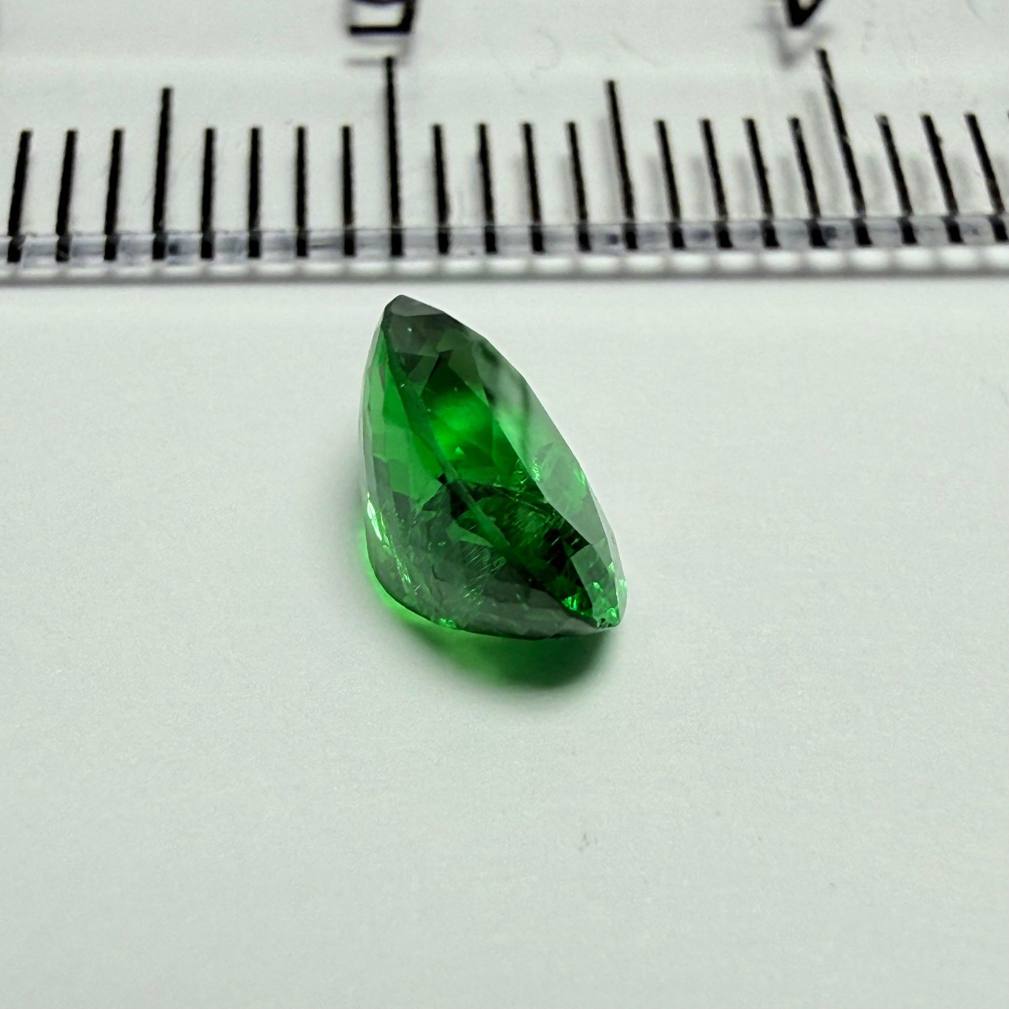 Tsavorite Garnet, 1.27ct, Tanzania, Untreated Unheated, slightly included