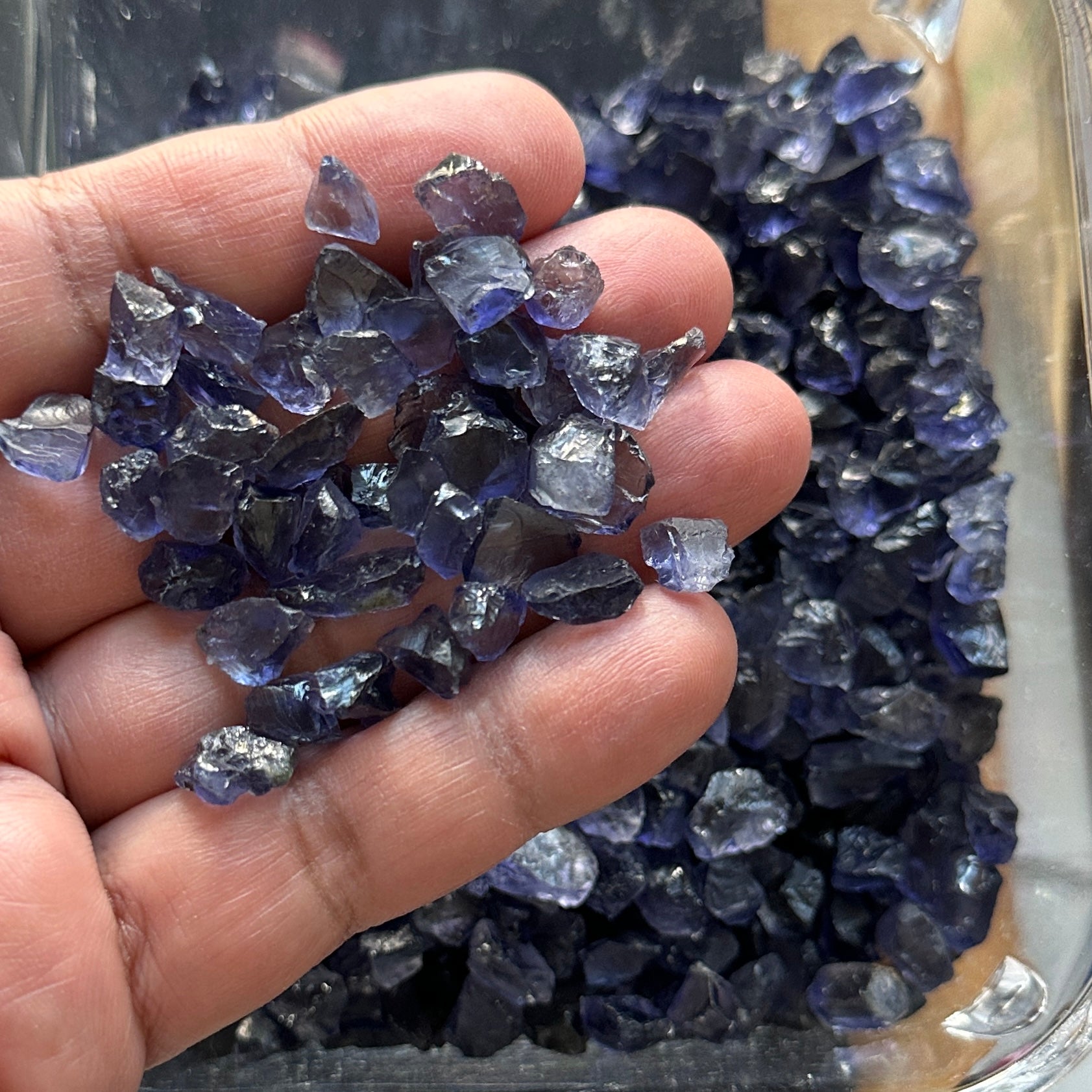 Iolite, Tanzania, Per Stone, cabbing specimen grade