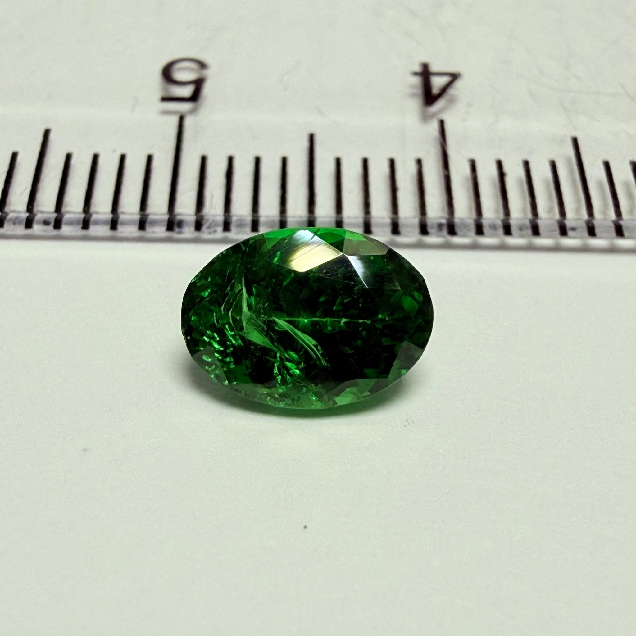Tsavorite Garnet, 1.27ct, Tanzania, Untreated Unheated, slightly included