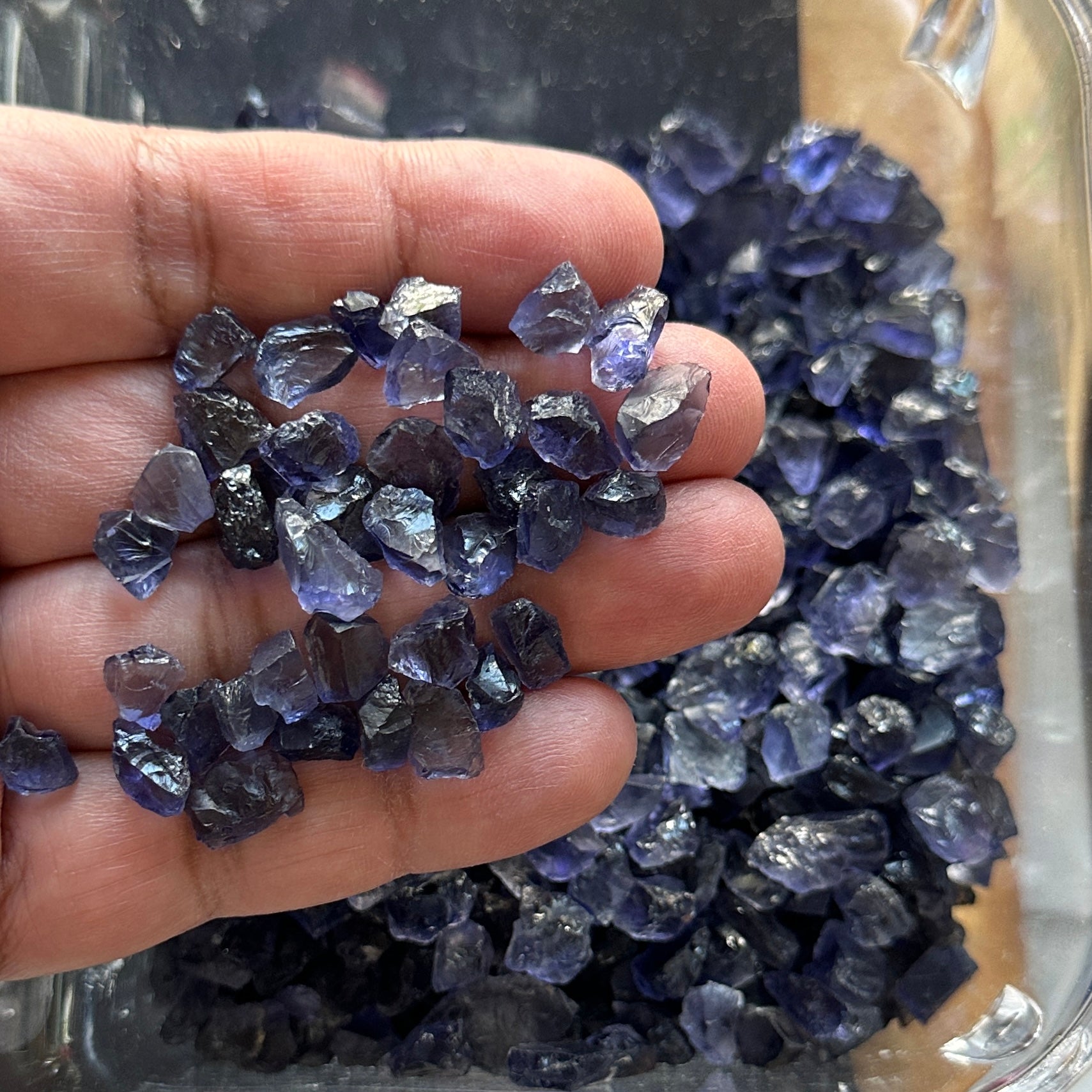 Iolite, Tanzania, Per Stone, cabbing specimen grade