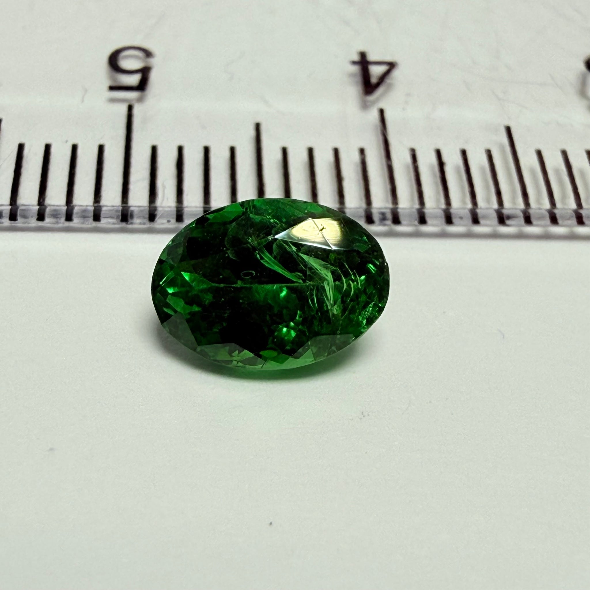 Tsavorite Garnet, 1.27ct, Tanzania, Untreated Unheated, slightly included