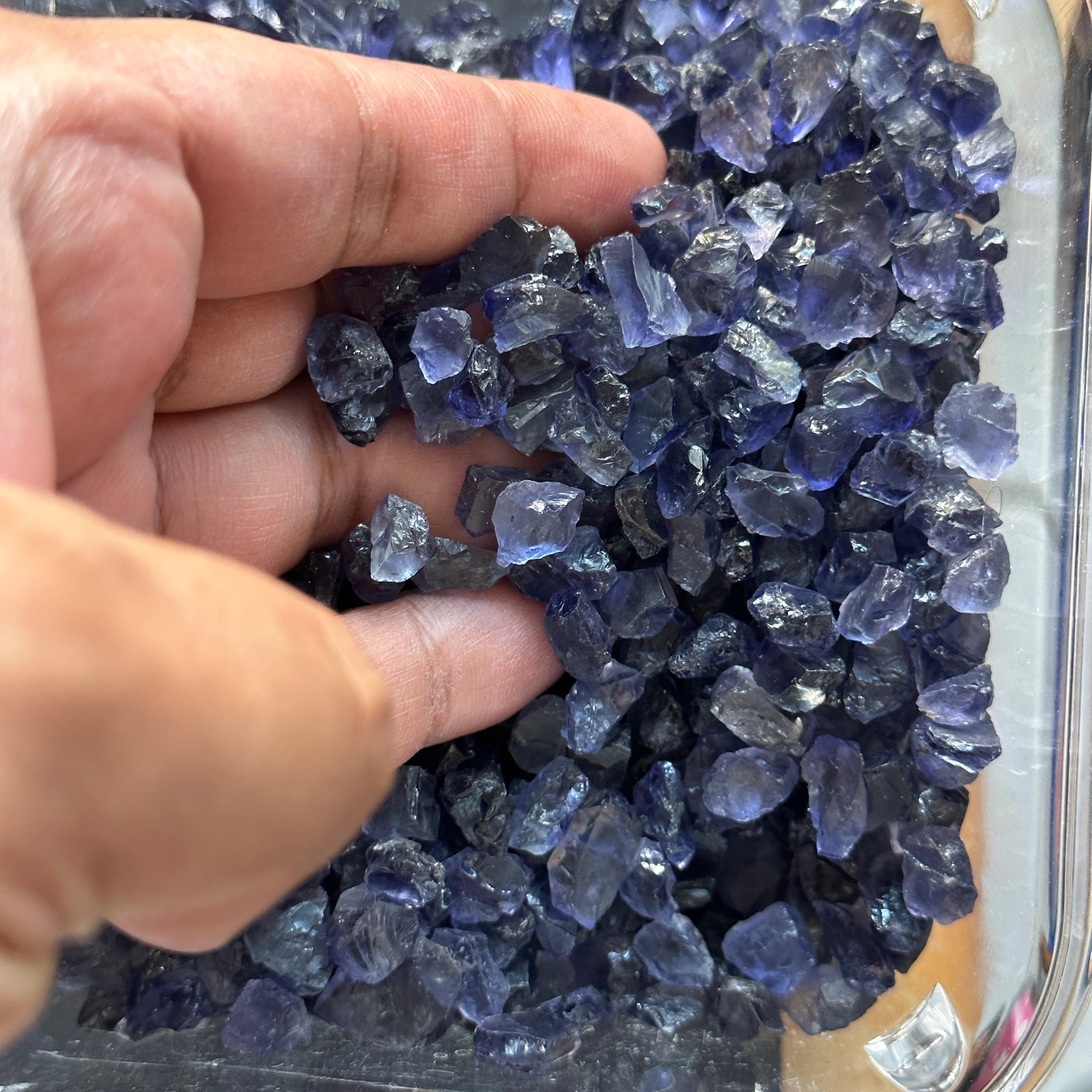 Iolite, Tanzania, Per Stone, cabbing specimen grade