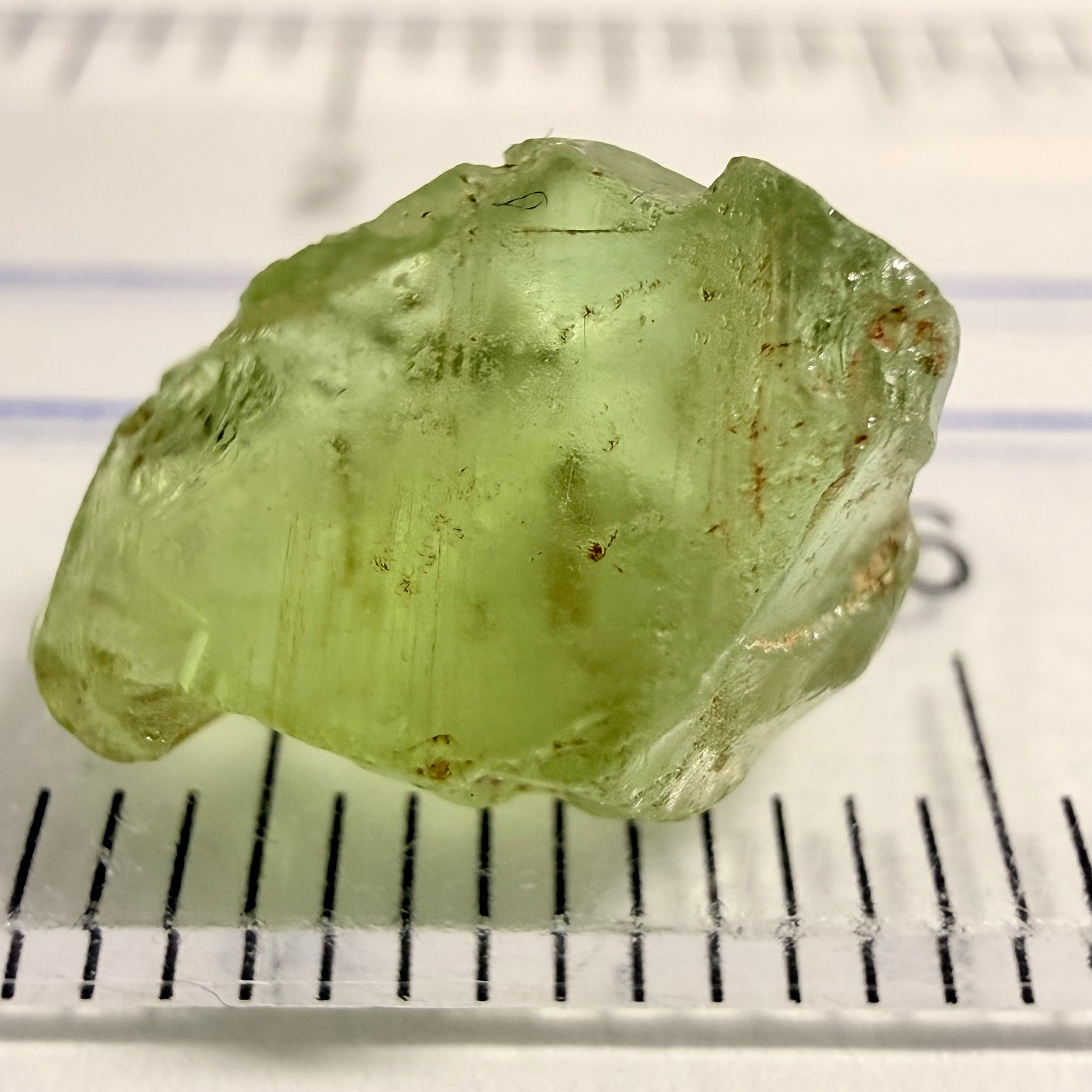 Tsavorite Garnet, 5.65ct, Kenya, Untreated Unheated, parallel needles running through