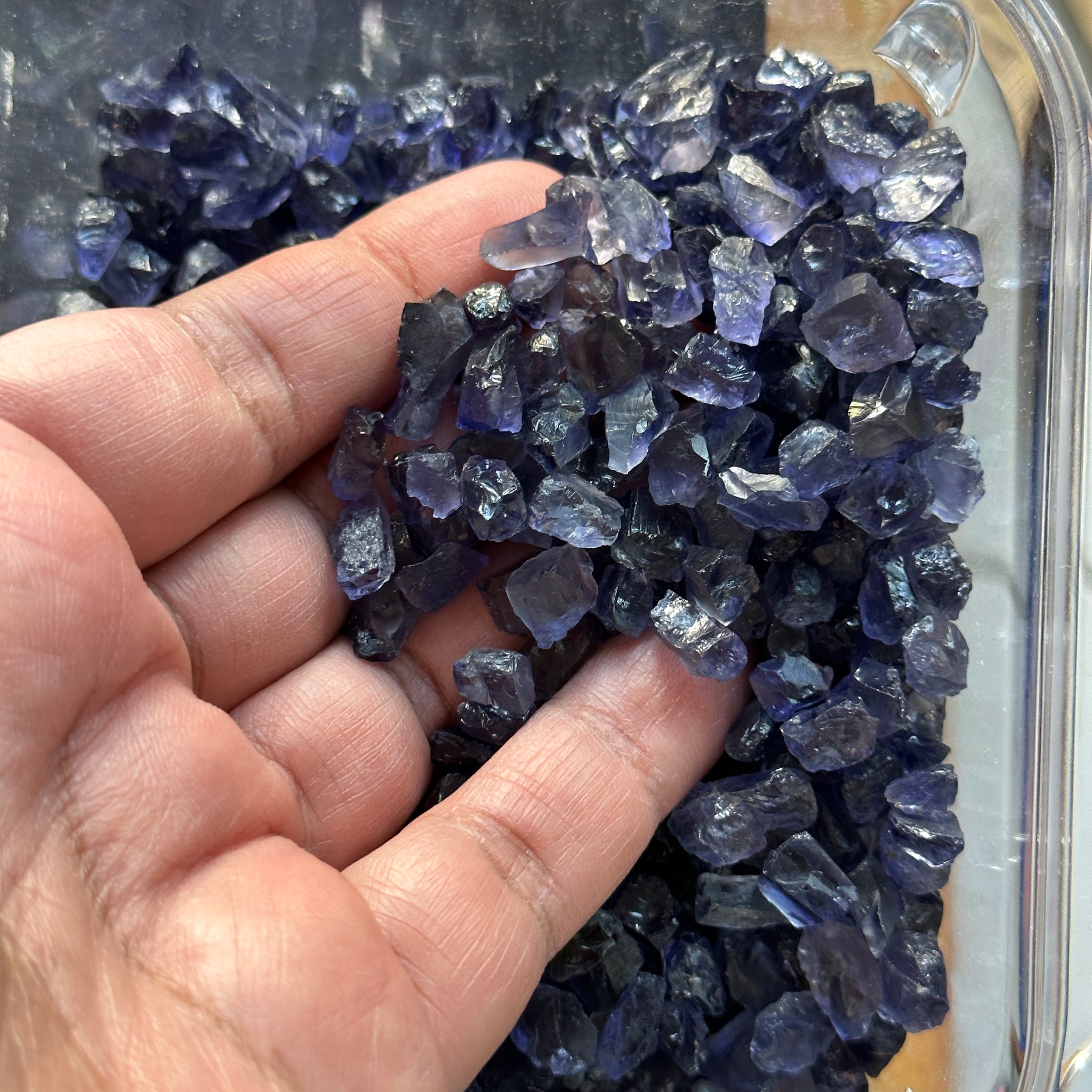 Iolite, Tanzania, Per Stone, cabbing specimen grade