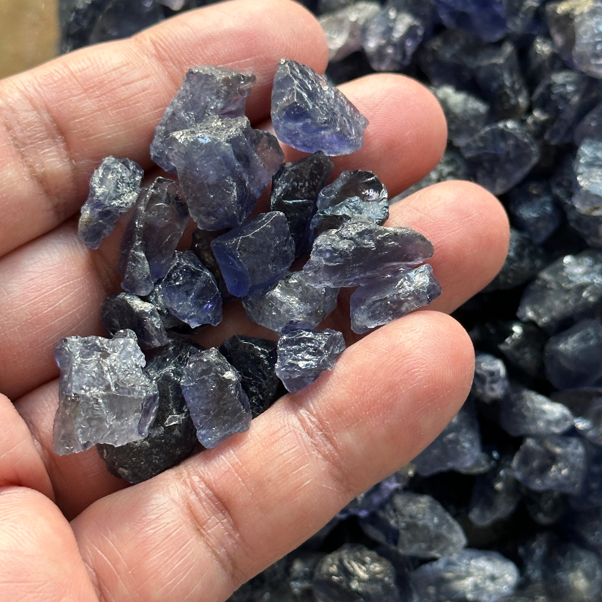 Iolite, Tanzania, Per Stone, faceting, cabbing and specimen grade mixed