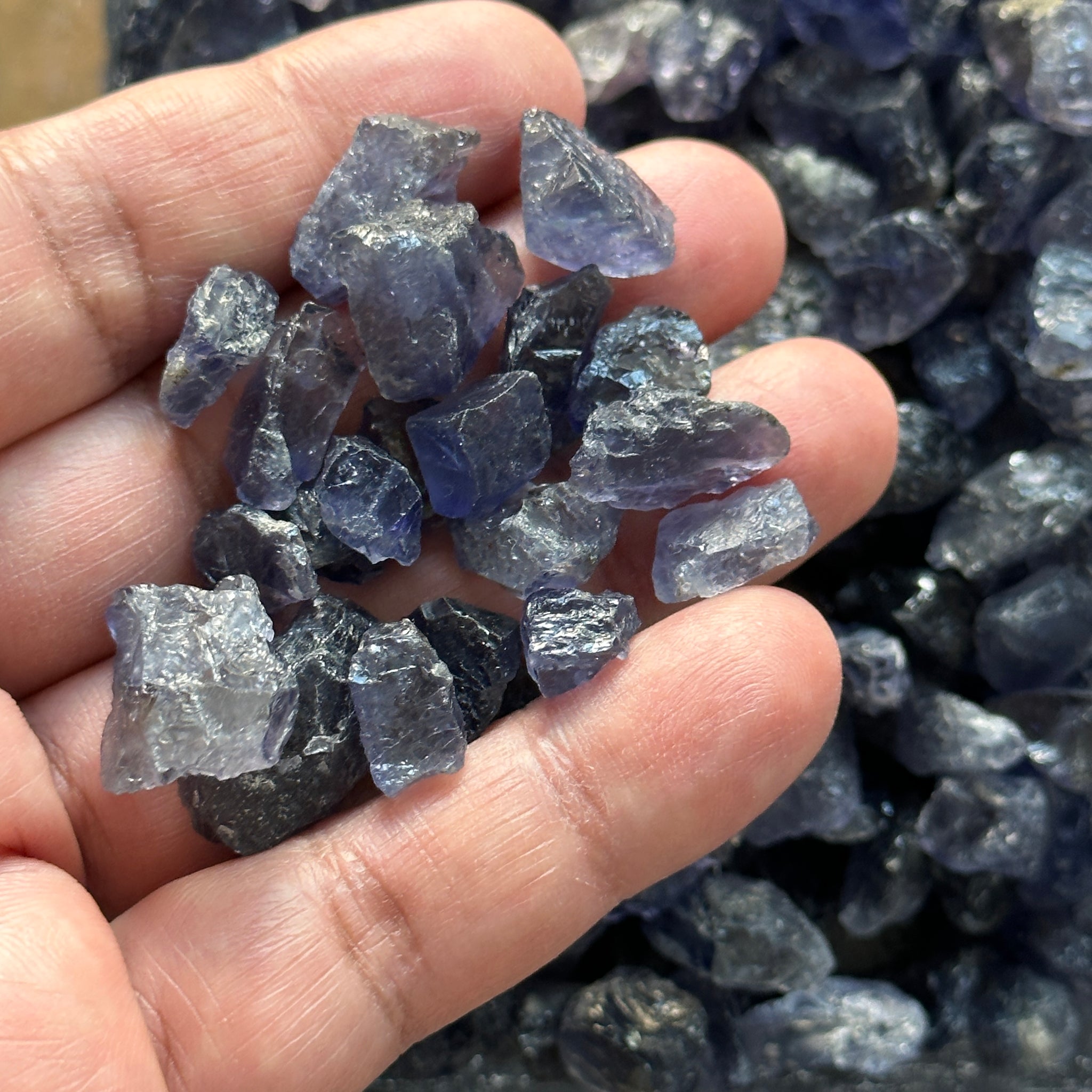 Iolite, Tanzania, Per Stone, faceting, cabbing and specimen grade mixed
