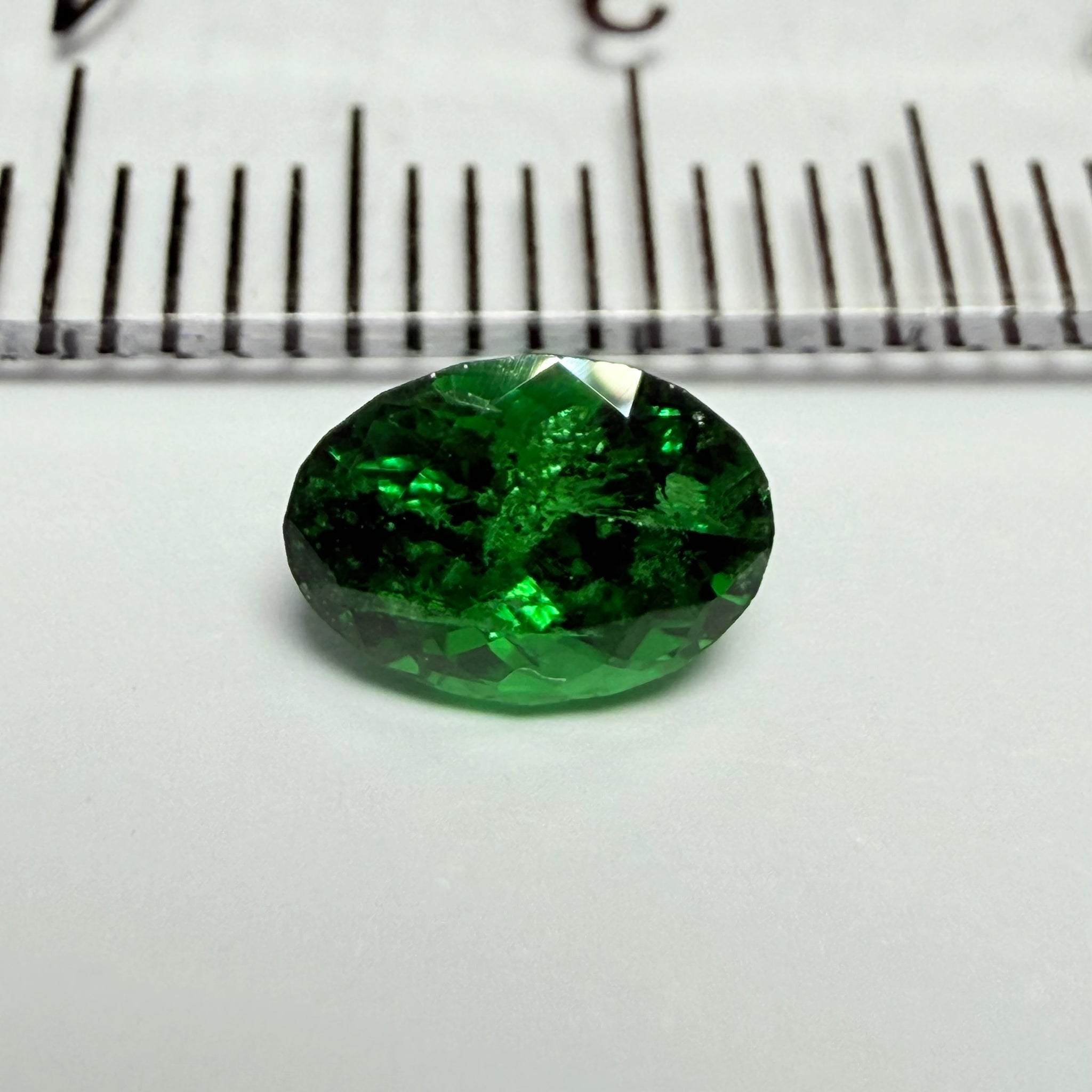Tsavorite Garnet, 1.10ct, Tanzania, Untreated Unheated, slightly included