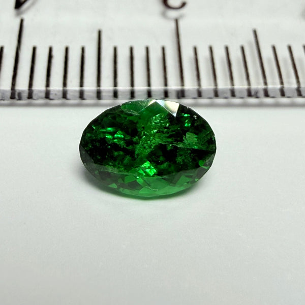 Tsavorite Garnet, 1.10ct, Tanzania, Untreated Unheated, slightly included