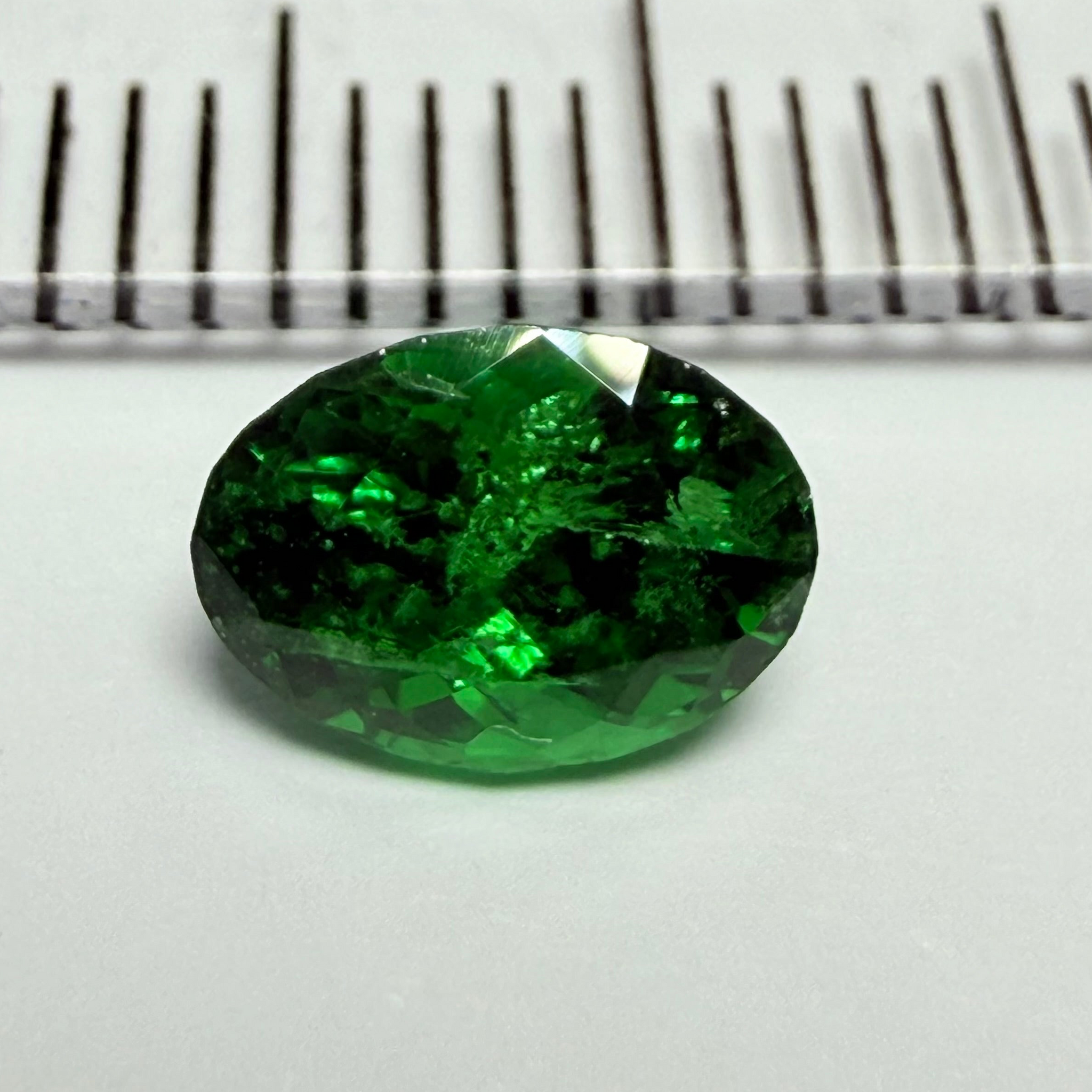 Tsavorite Garnet, 1.10ct, Tanzania, Untreated Unheated, slightly included