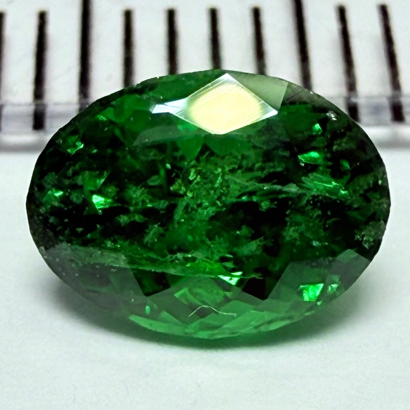 Tsavorite Garnet, 1.10ct, Tanzania, Untreated Unheated, slightly included