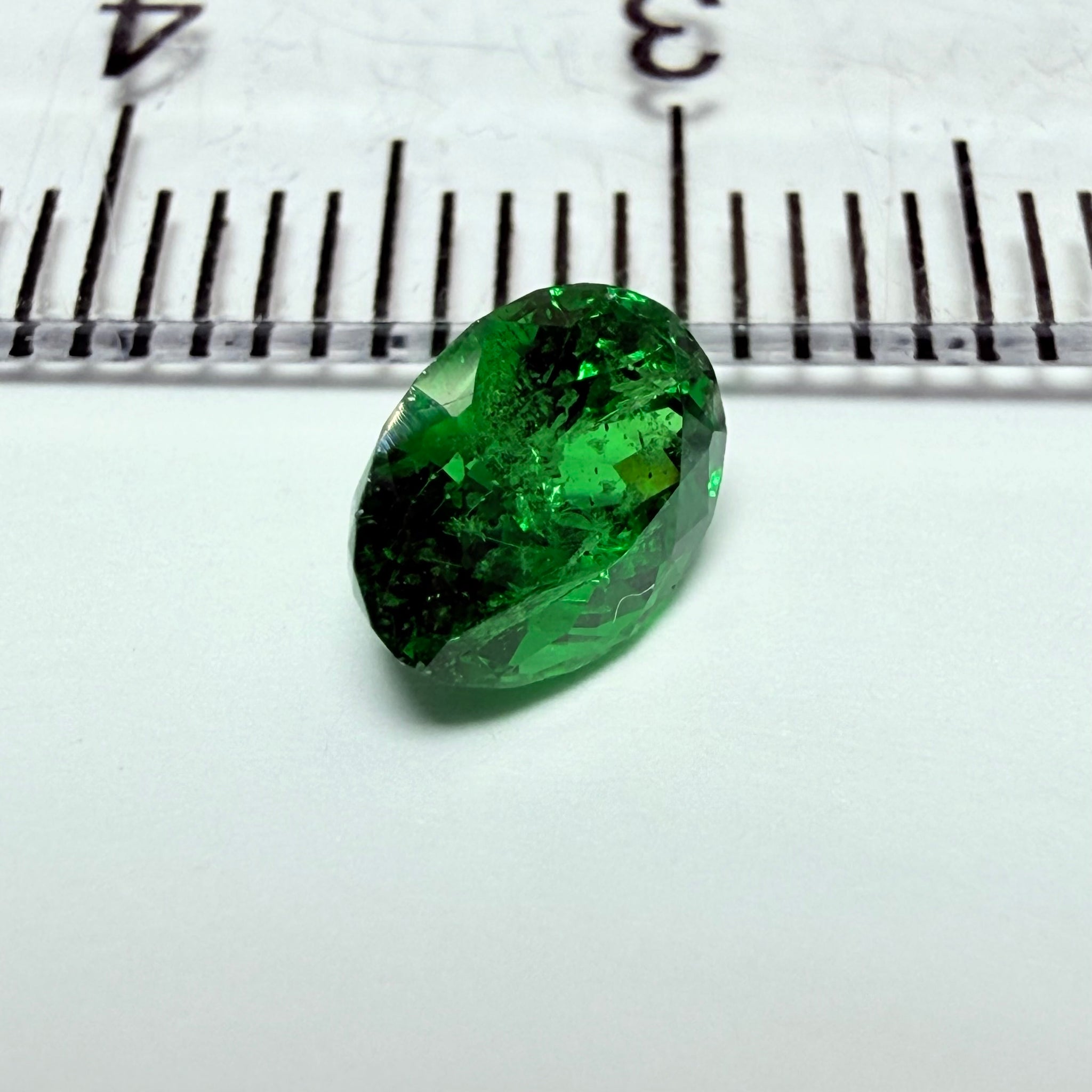Tsavorite Garnet, 1.10ct, Tanzania, Untreated Unheated, slightly included
