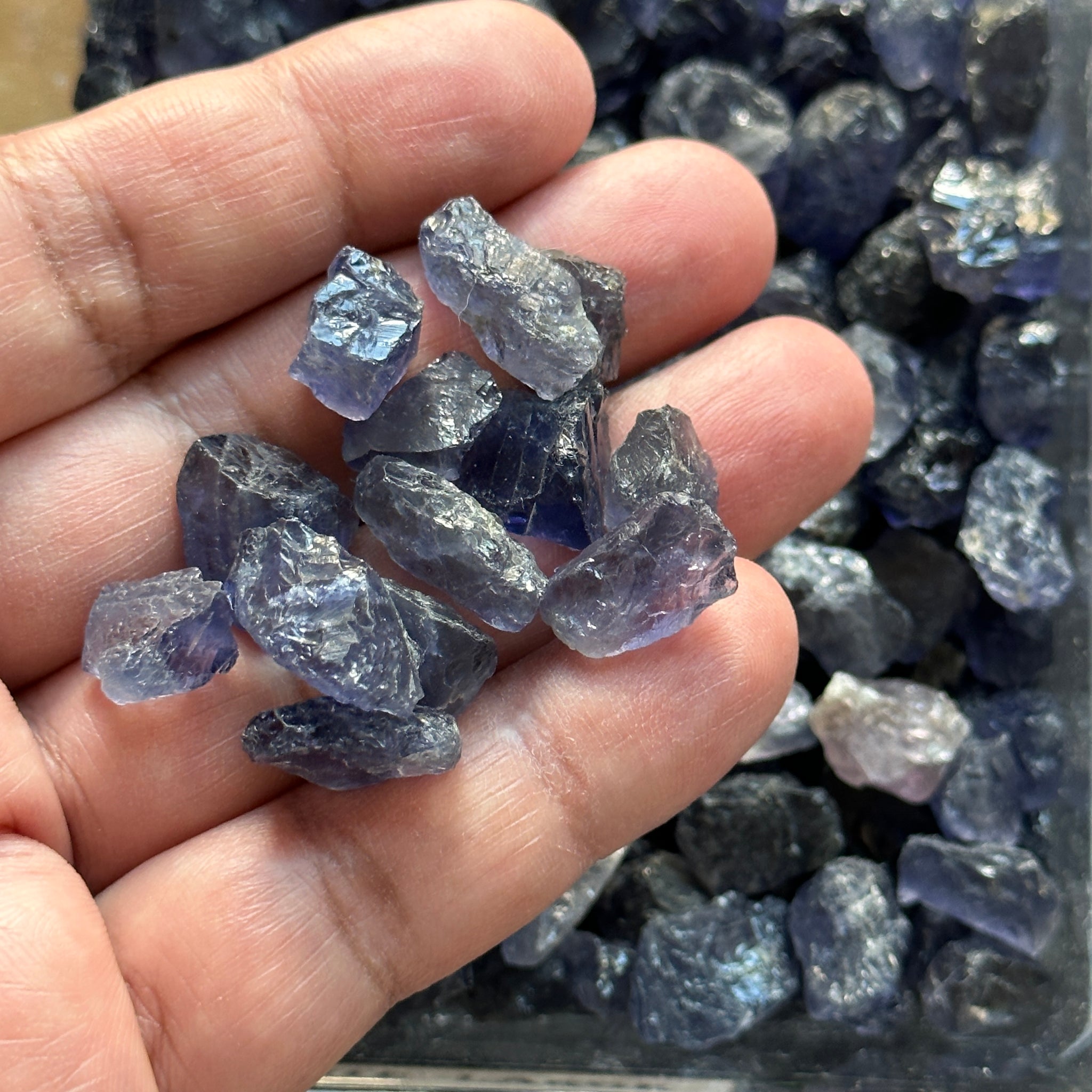 Iolite, Tanzania, Per Stone, faceting, cabbing and specimen grade mixed