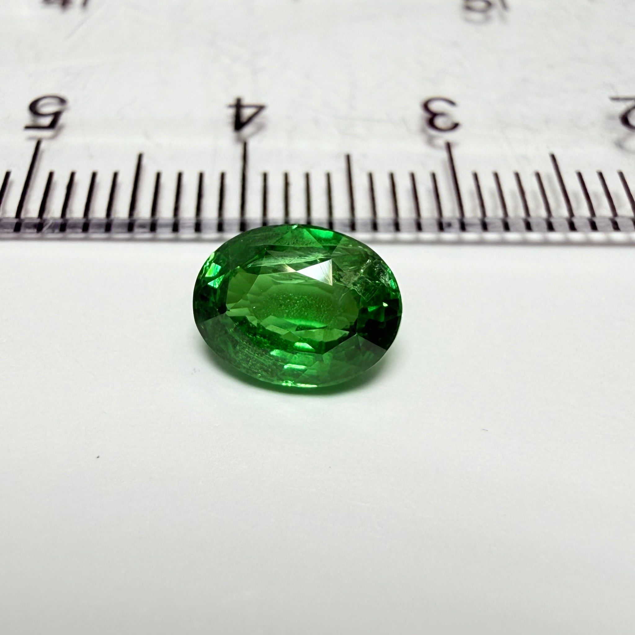 Tsavorite Garnet, 1.77ct, Tanzania, Untreated Unheated, slight inclusion under the crown