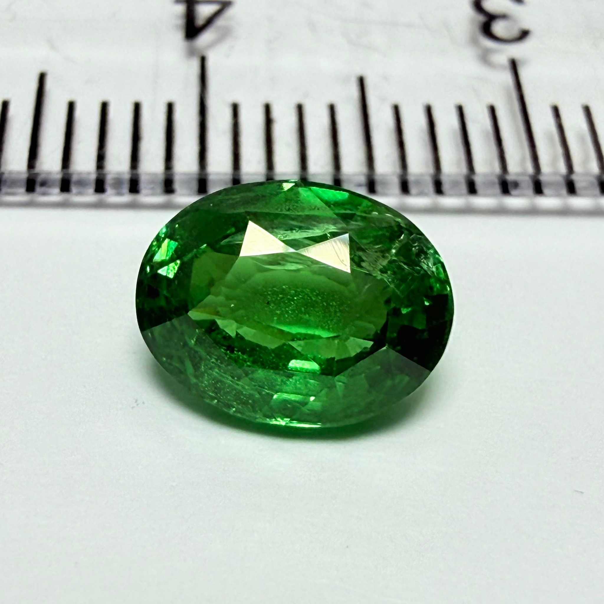 Tsavorite Garnet, 1.77ct, Tanzania, Untreated Unheated, slight inclusion under the crown