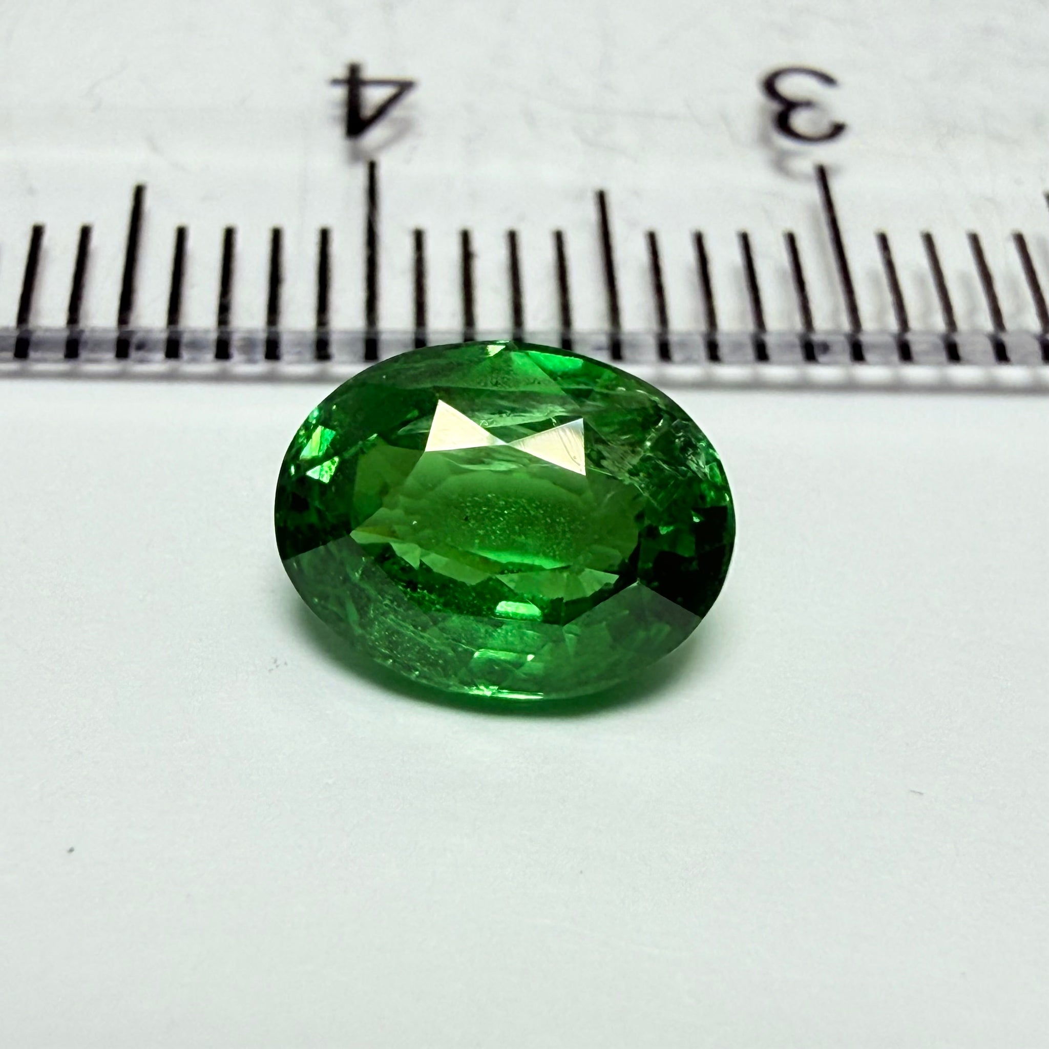 Tsavorite Garnet, 1.77ct, Tanzania, Untreated Unheated, slight inclusion under the crown