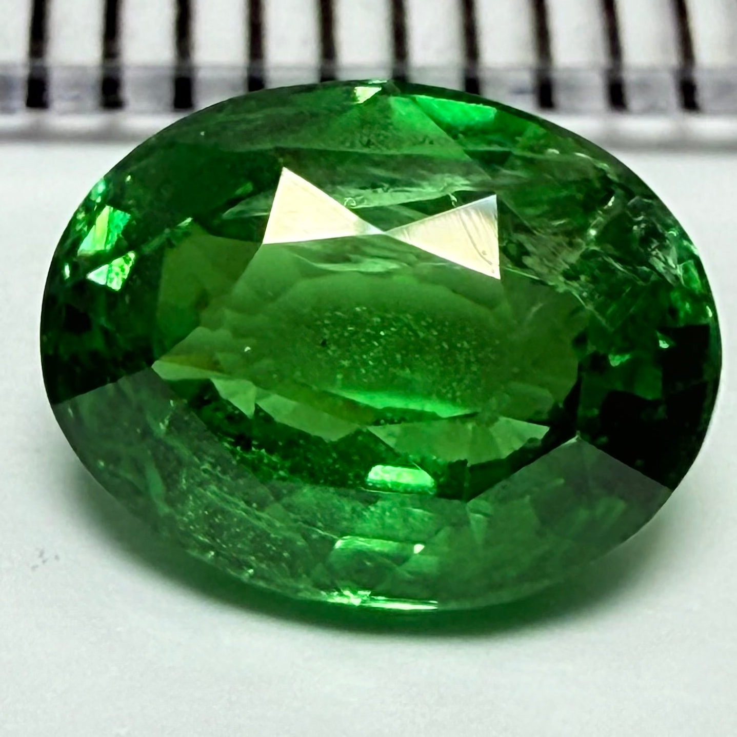 Tsavorite Garnet, 1.77ct, Tanzania, Untreated Unheated, slight inclusion under the crown