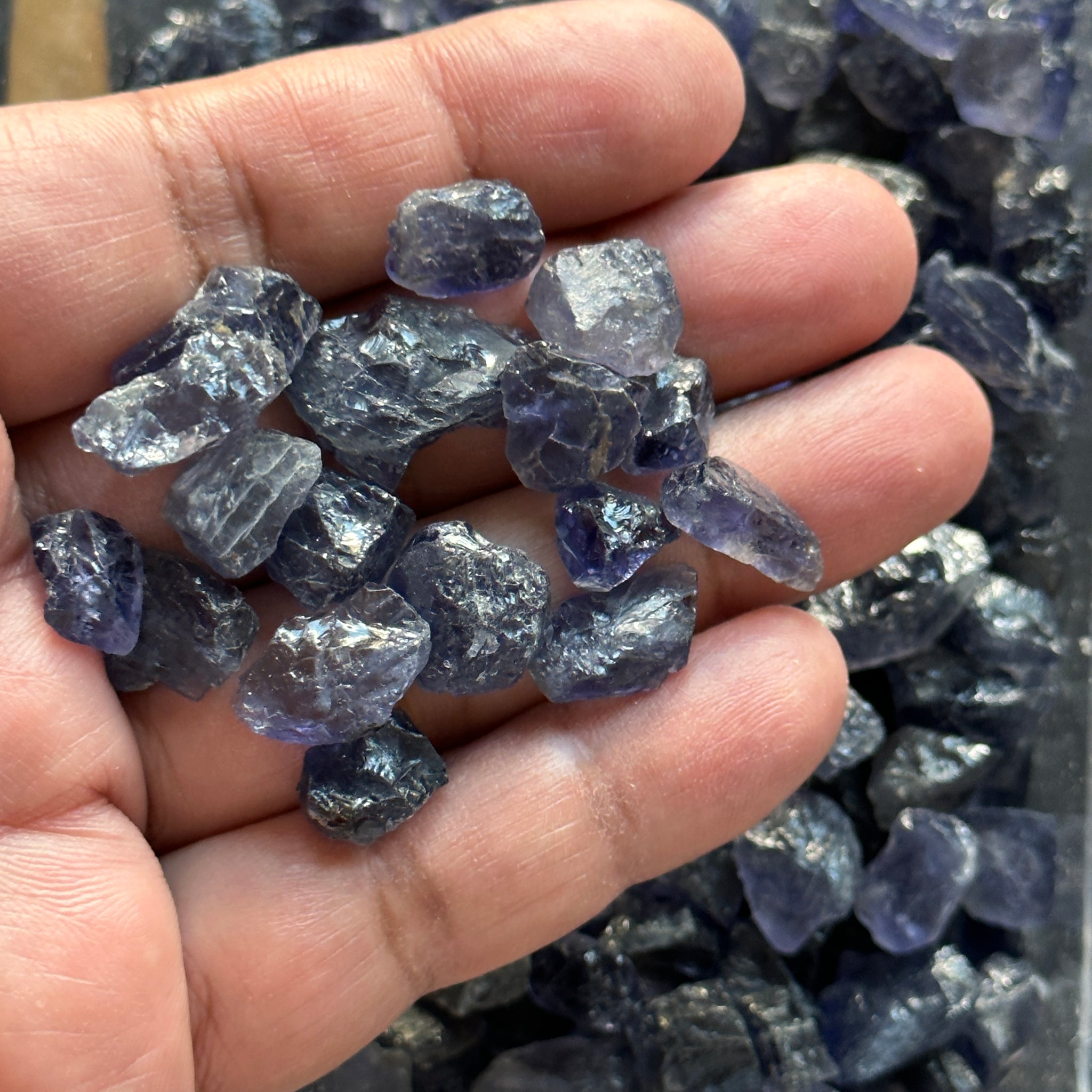 Iolite, Tanzania, Per Stone, faceting, cabbing and specimen grade mixed