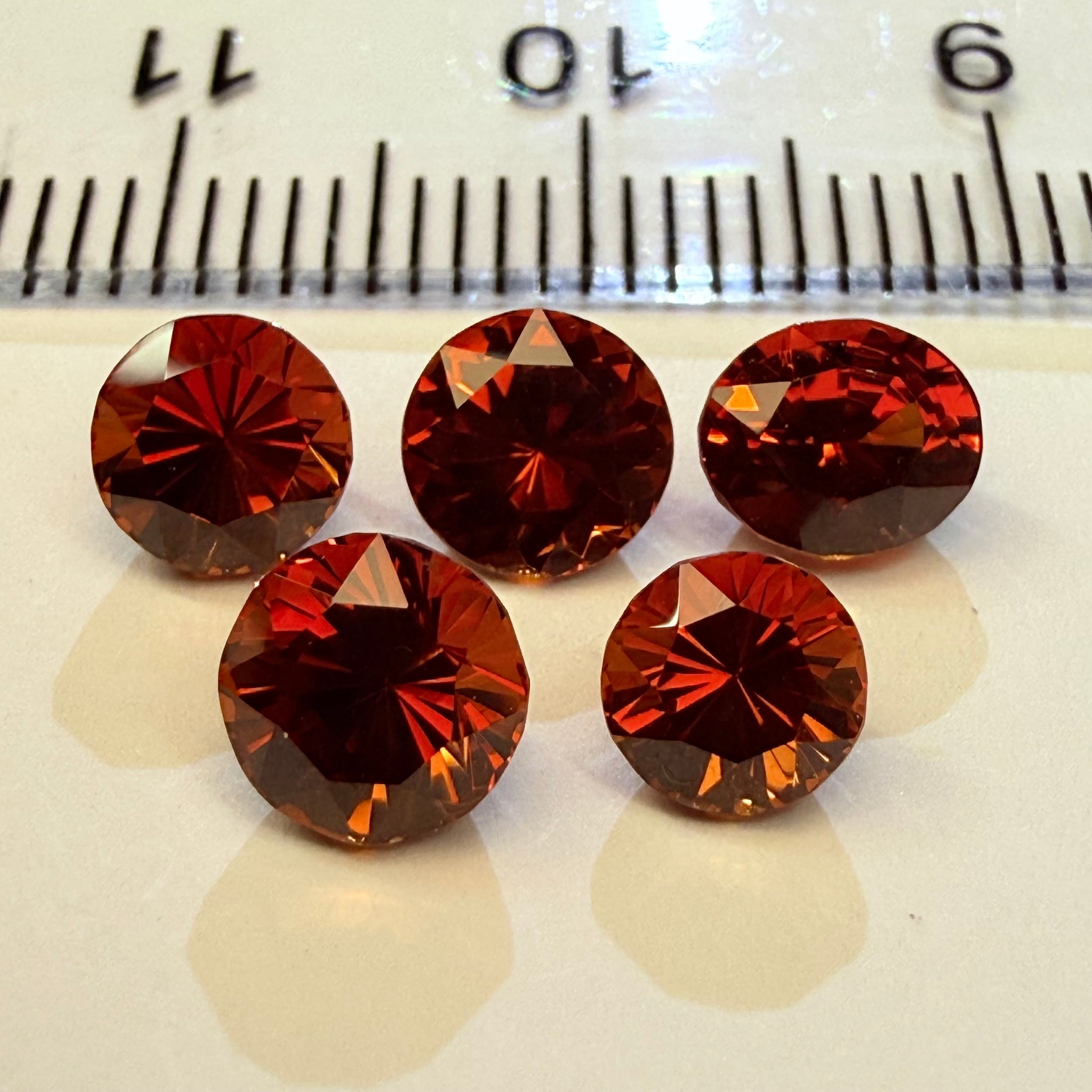 Malaya Spessartite Garnet Lot, 4.46ct, Tanzania, Untreated Unheated, 0.89ct av.