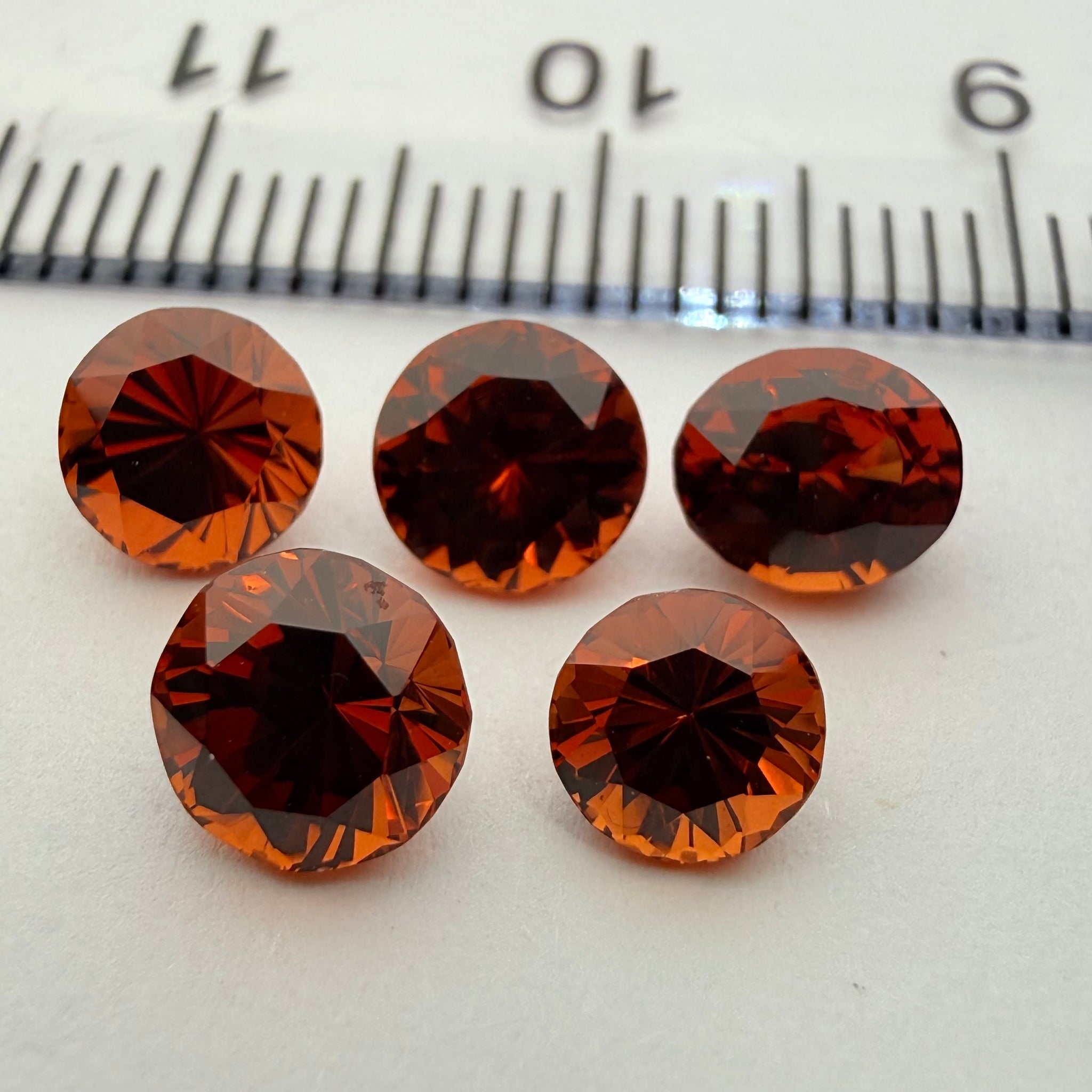 Malaya Spessartite Garnet Lot, 4.46ct, Tanzania, Untreated Unheated, 0.89ct av.