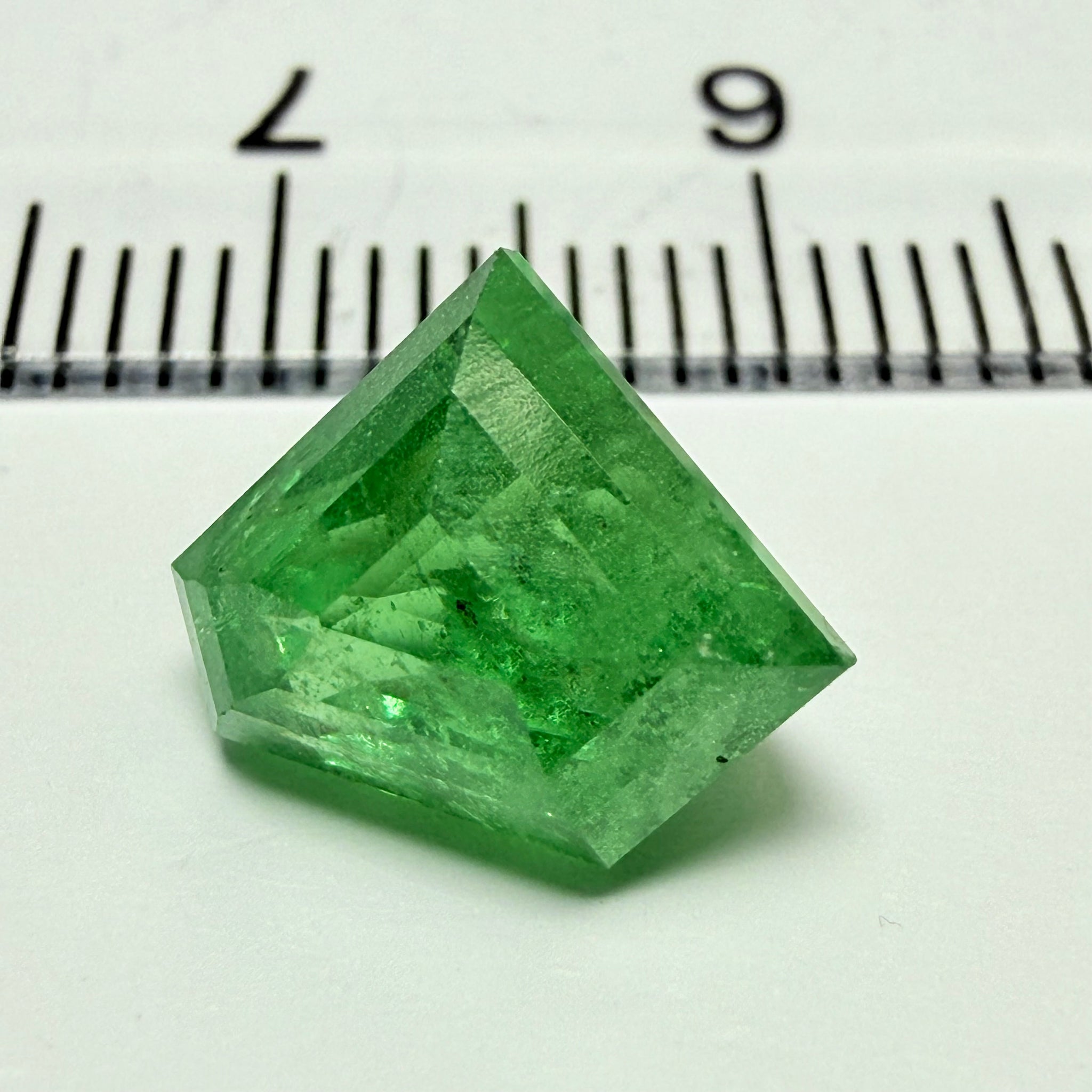 Tsavorite Garnet, 4.20ct, Tanzania, Untreated Unheated, fancy Freeform cut