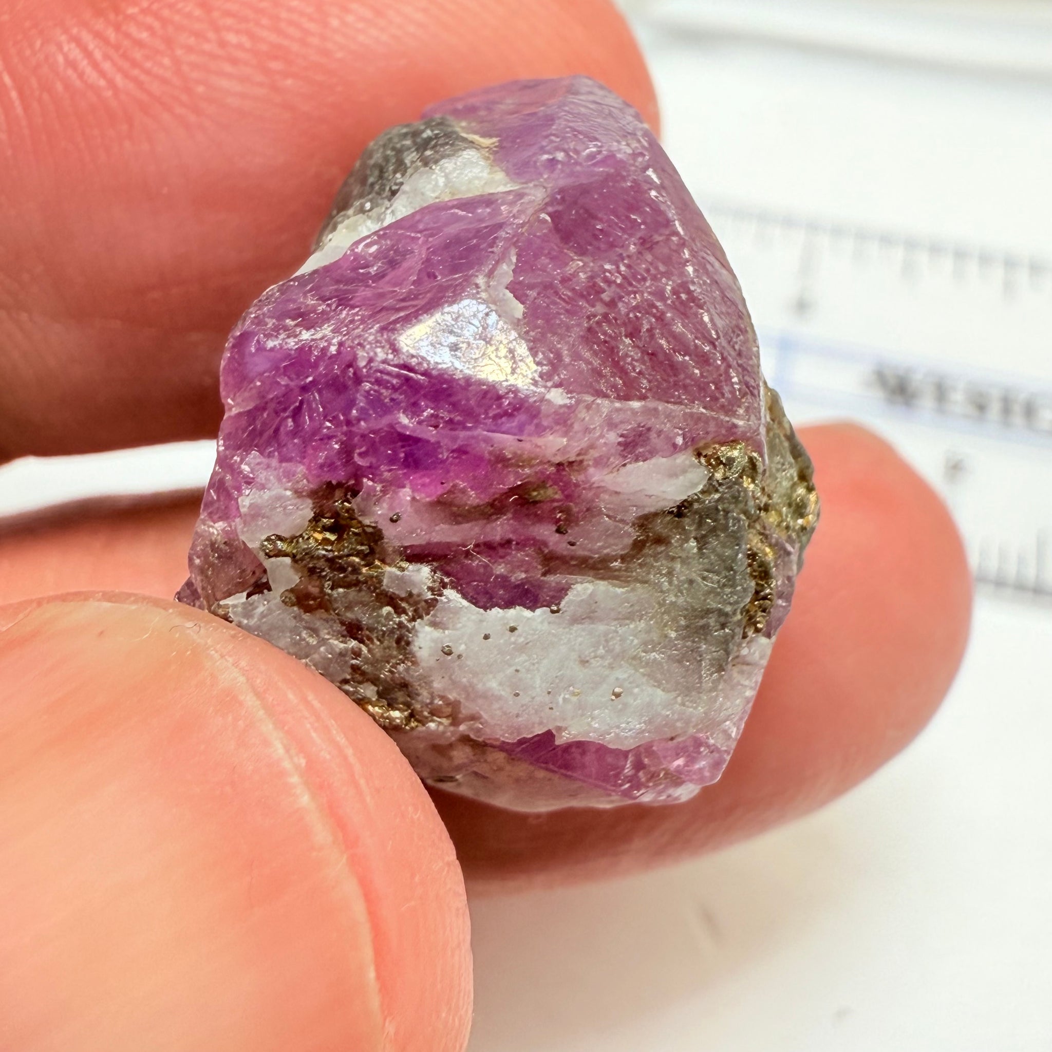 Sapphire/Ruby Crystal Specimen with Pyrite, gemmy portions inside, see backlit photos, 53.33ct, Morogoro, Tanzania, Untreated, Unheated, see all the photos as many are backlit and some are in normal room light