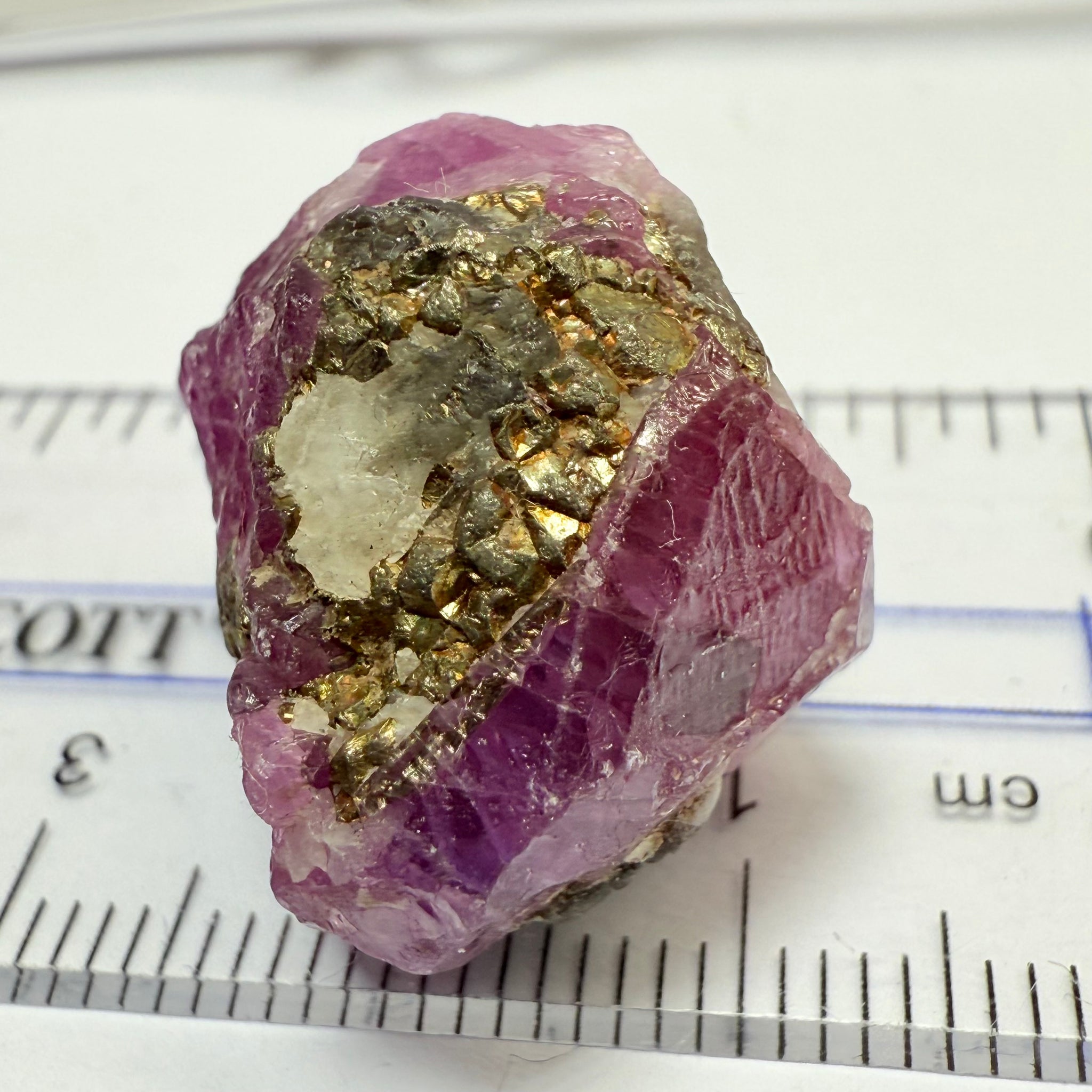 Sapphire/Ruby Crystal Specimen with Pyrite, gemmy portions inside, see backlit photos, 53.33ct, Morogoro, Tanzania, Untreated, Unheated, see all the photos as many are backlit and some are in normal room light