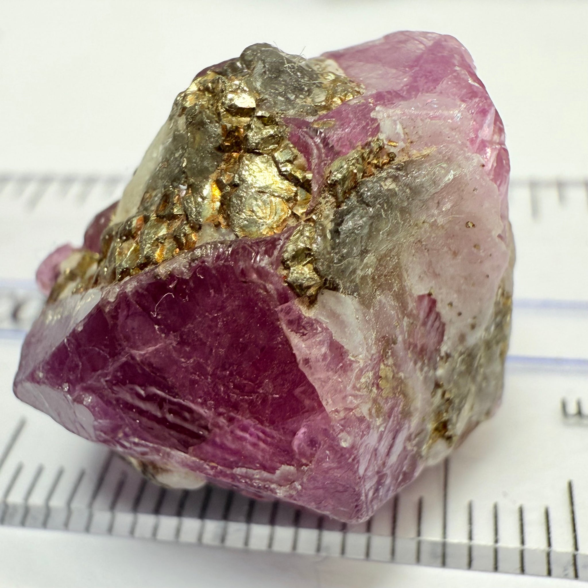 Sapphire/Ruby Crystal Specimen with Pyrite, gemmy portions inside, see backlit photos, 53.33ct, Morogoro, Tanzania, Untreated, Unheated, see all the photos as many are backlit and some are in normal room light