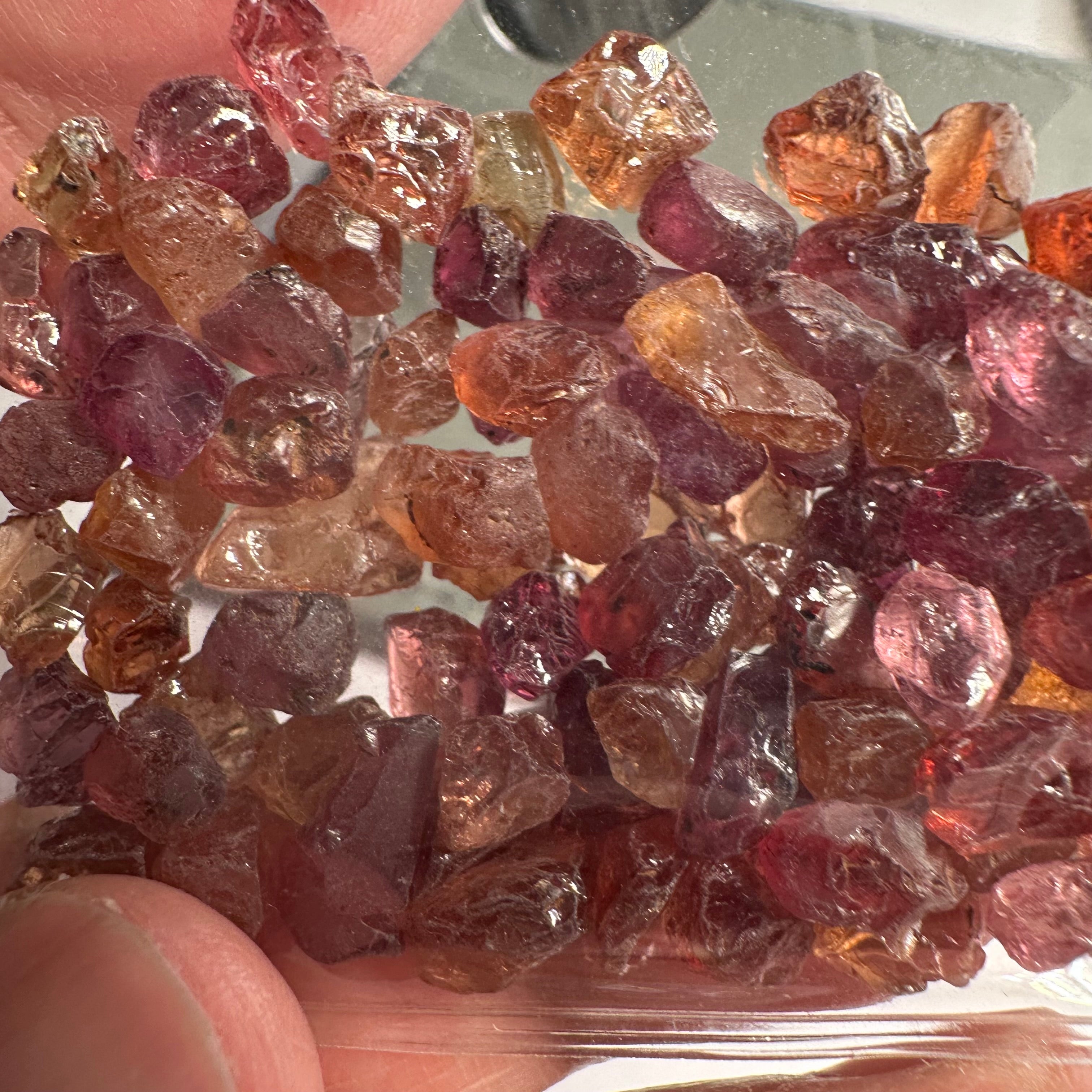 151.41ct Mixed Garnet Lot, Tanzania, Untreated Unheated, slightly included to included