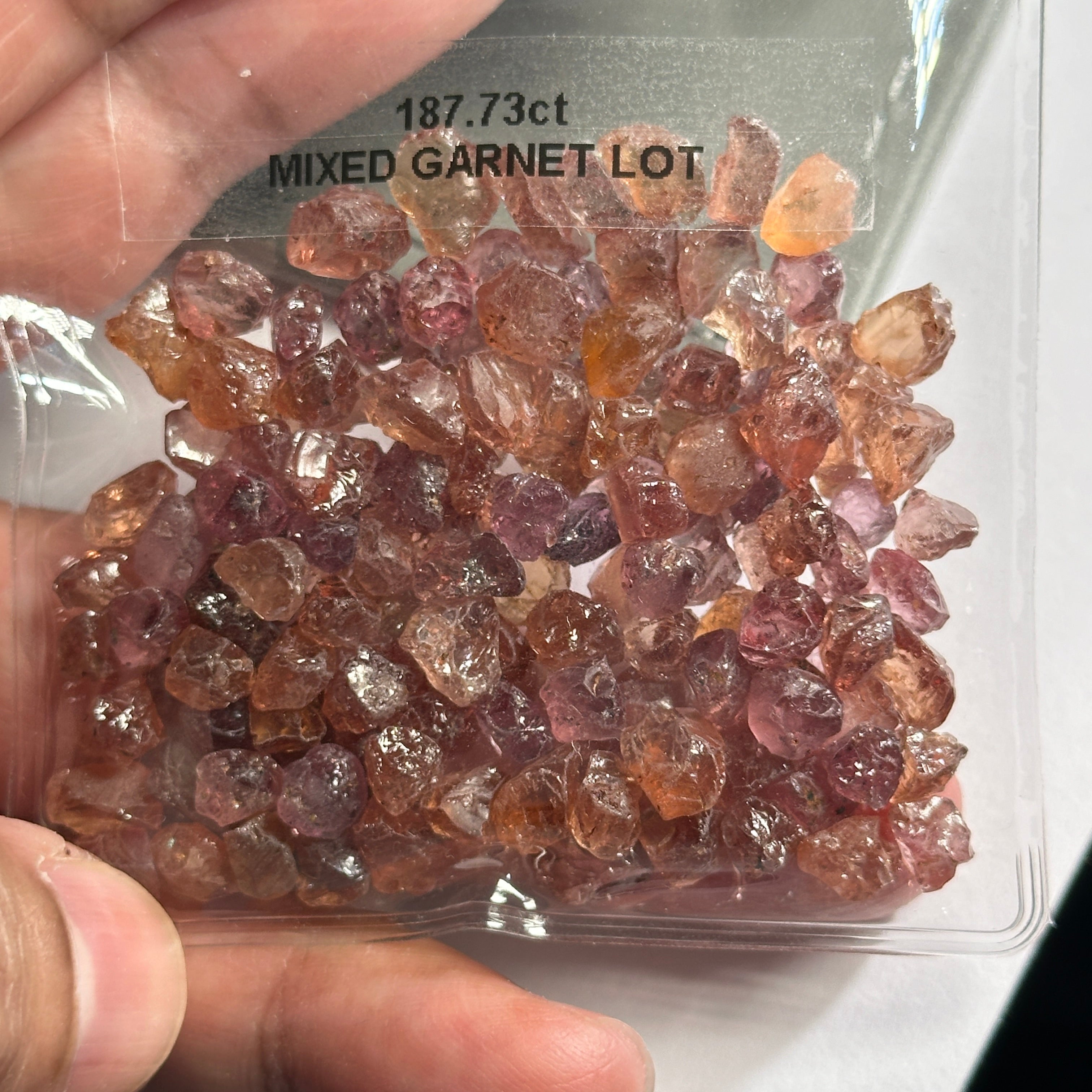 187.73ct Mixed Garnet Lot, Tanzania, Untreated Unheated, slightly included to included