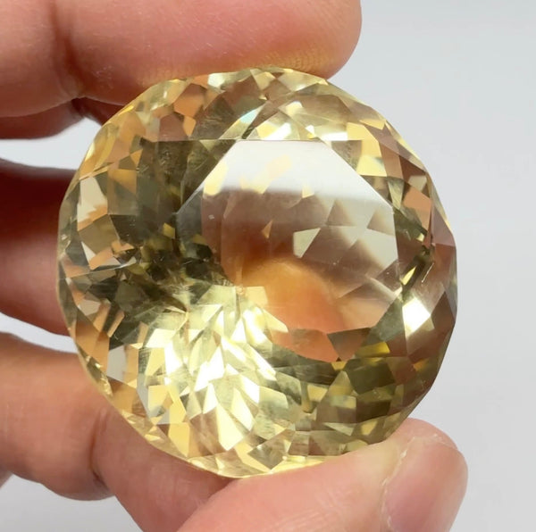 Congo Citrine, 154.79ct, Untreated Unheated. Native cut, culet slightly damaged, not easily noticeable, see pics and vid, 35.10 x 24.60mm