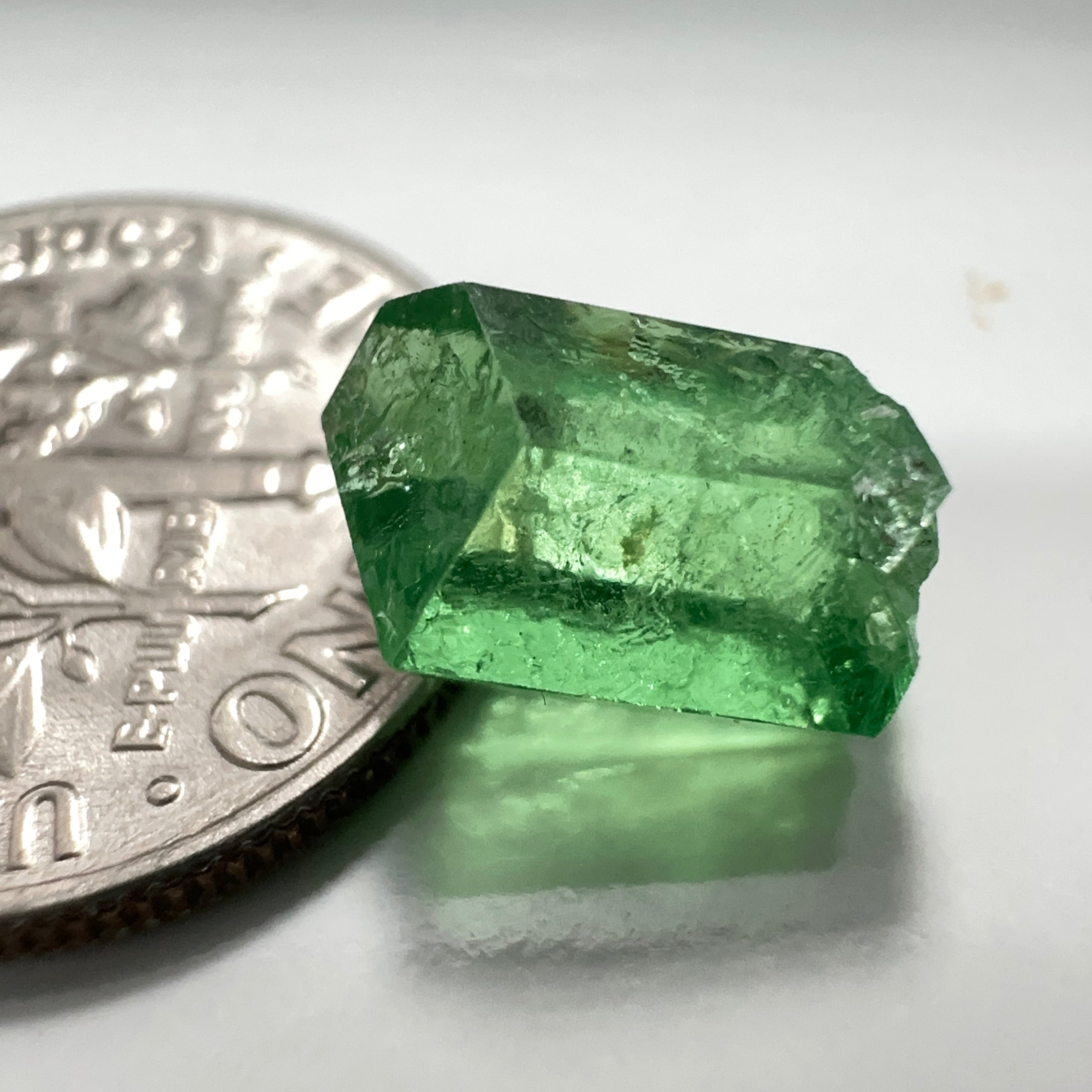 3.65ct A very unusual Tsavorite crystal from Merelani in Tanzania, Untreated Unheated