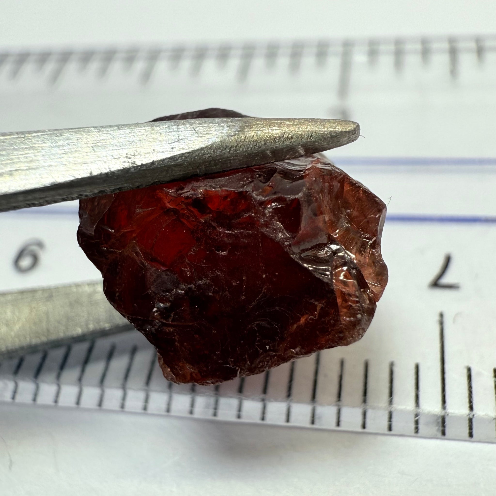 Garnet, 6.84ct, Umba, Tanzania. Untreated Unheated, slight surface issues that will take off 2 corners on preform, rest vs due to slight silk, dark body tone