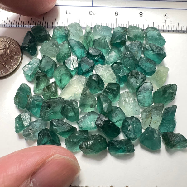 113.33ct interesting colour Apatite, Tanzania, Untreated Unheated, mixed clarities from eye clean to si