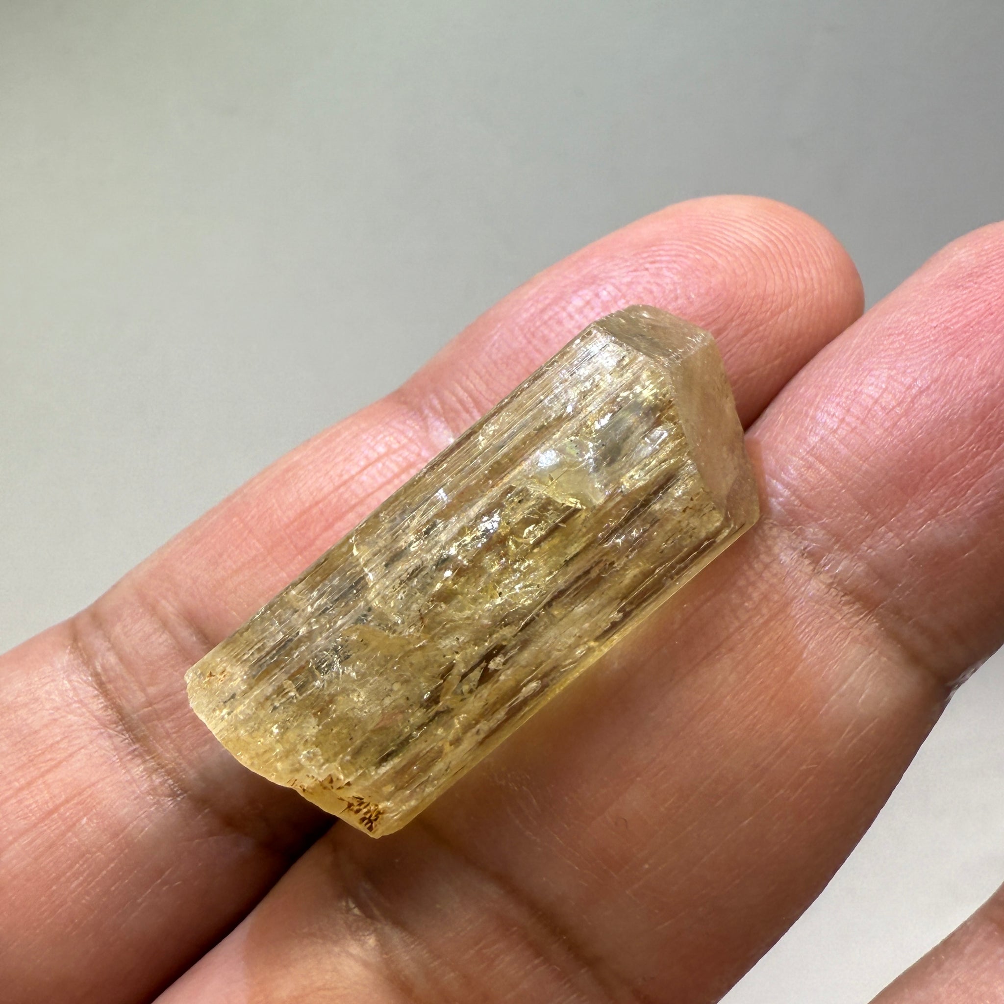 Golden Scapolite Crystal, 41.37ct, Dodoma, Tanzania, Untreated Unheated