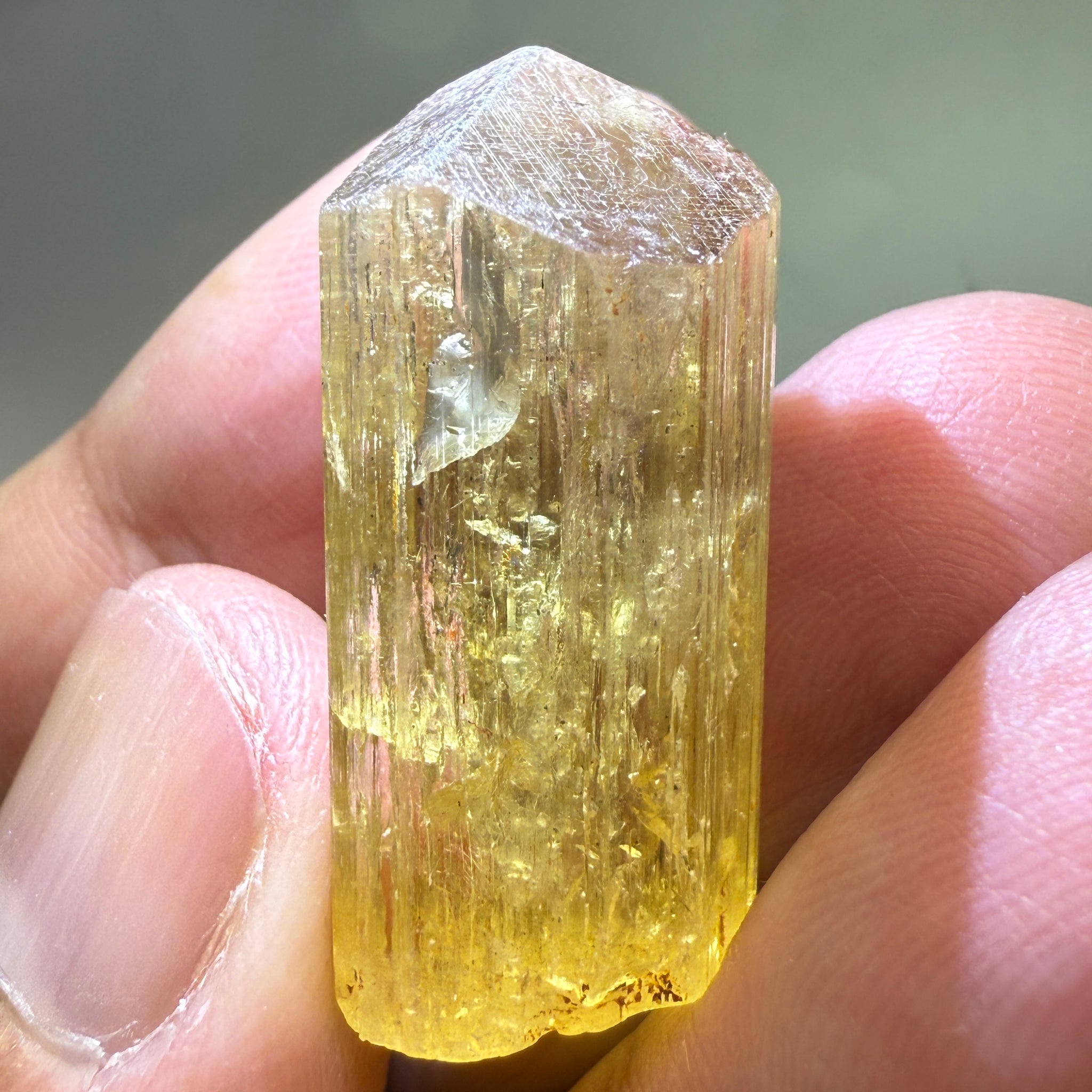 Golden Scapolite Crystal, 41.37ct, Dodoma, Tanzania, Untreated Unheated