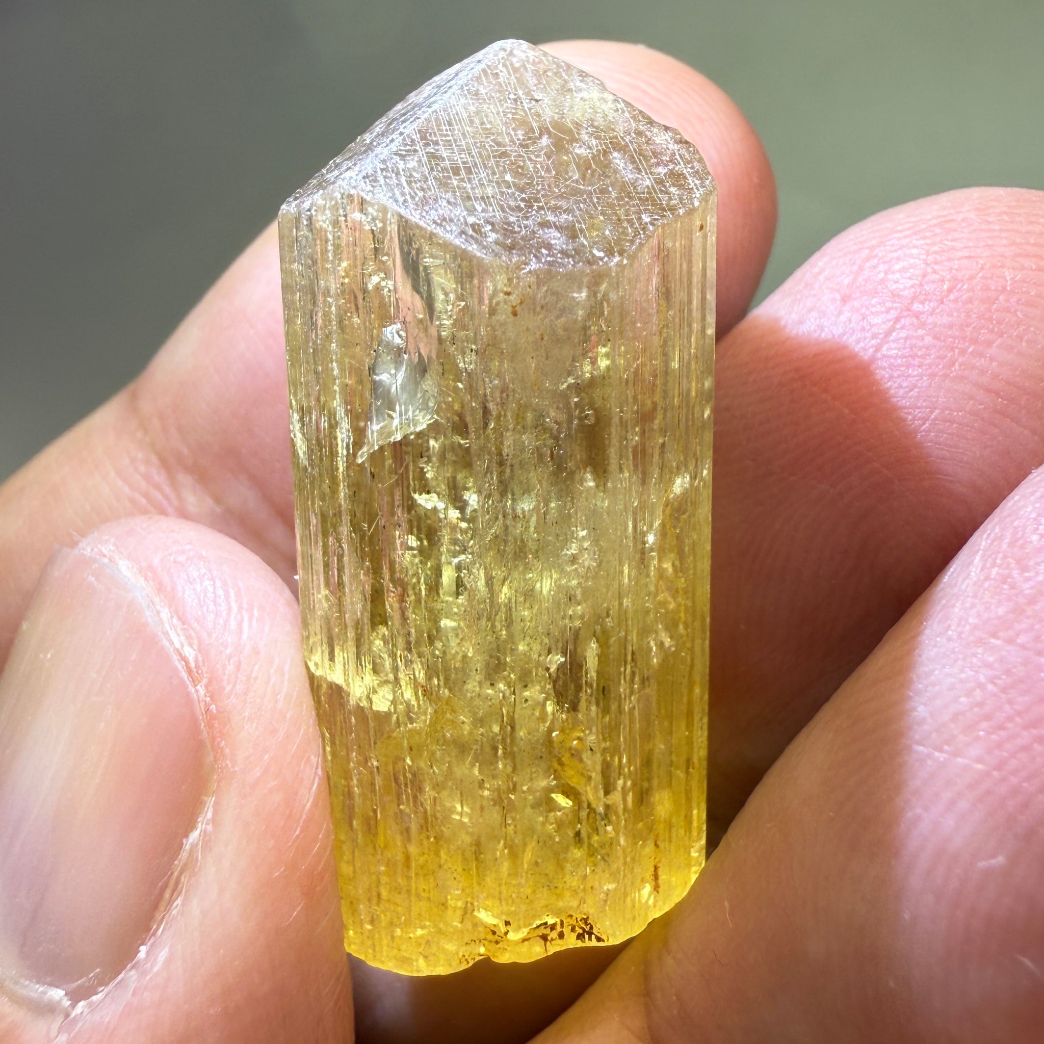 Golden Scapolite Crystal, 41.37ct, Dodoma, Tanzania, Untreated Unheated